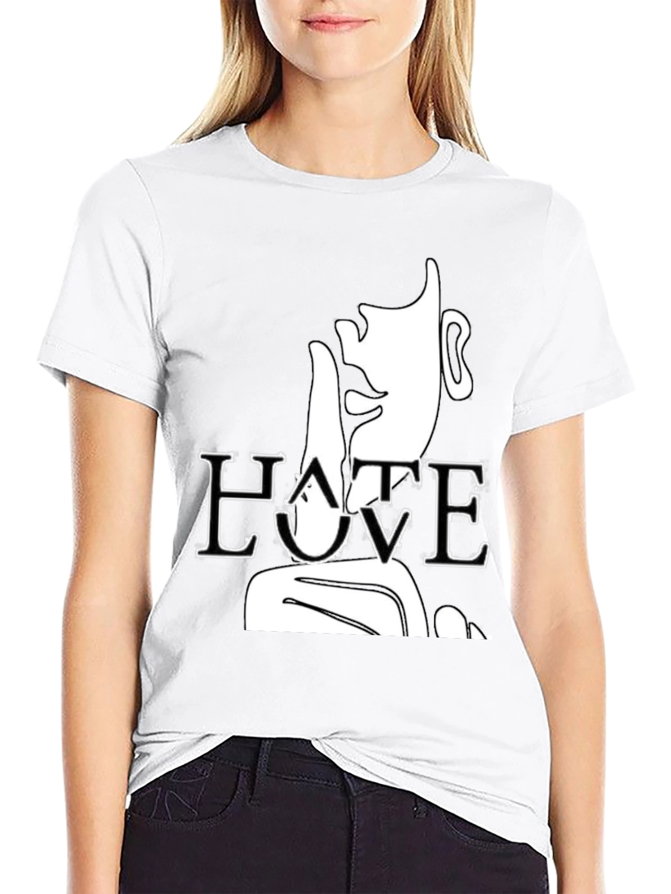 Hate Love Graphic T-Shirt - Black