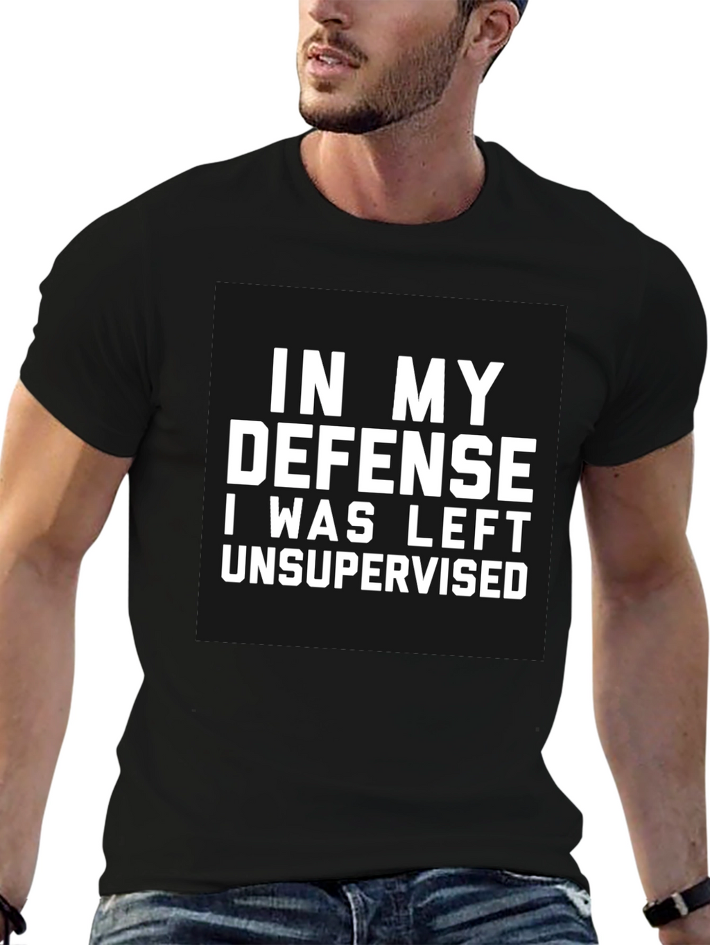 Funny Unsupervised Defense Black T-Shirt