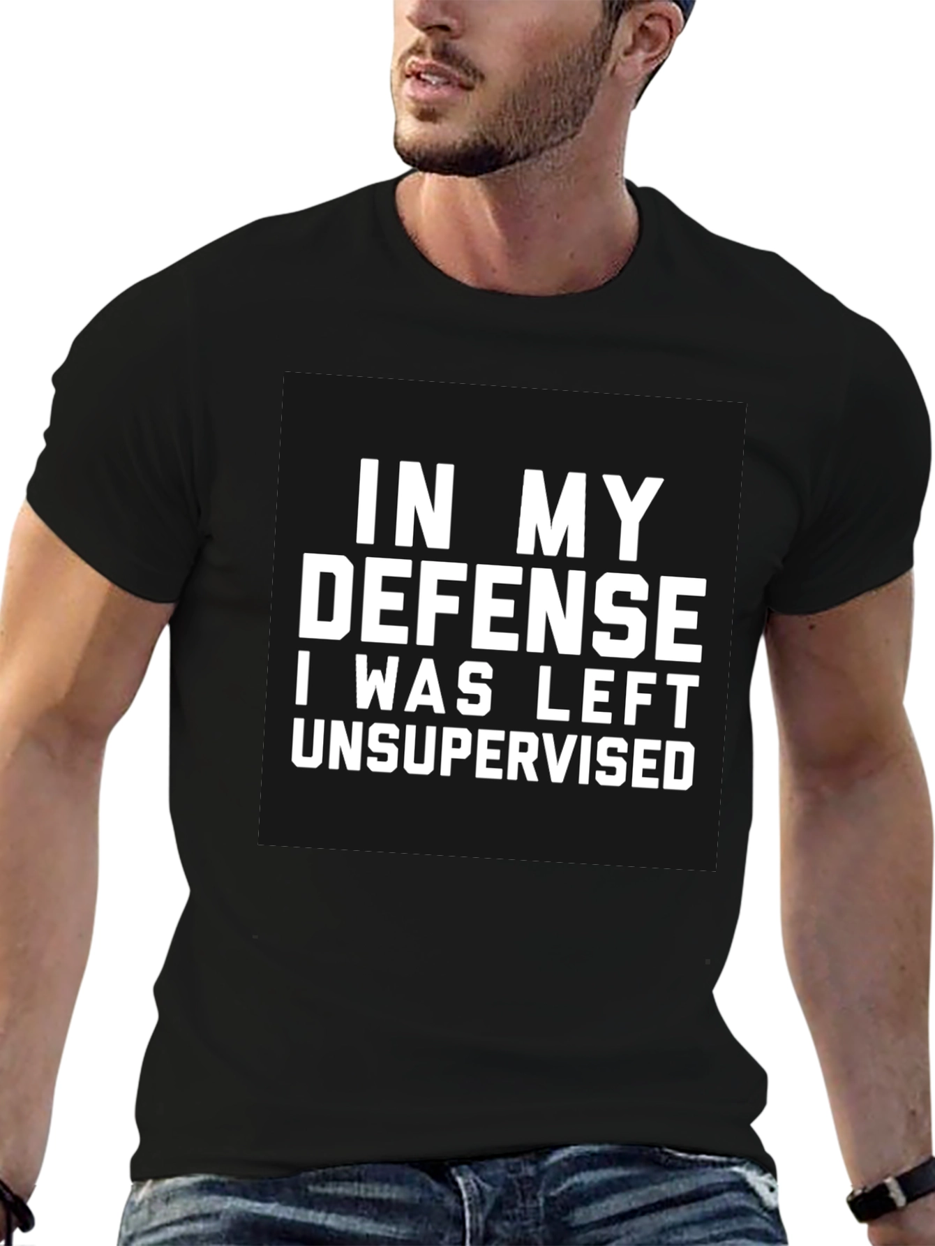 Funny Unsupervised Defense Black T-Shirt