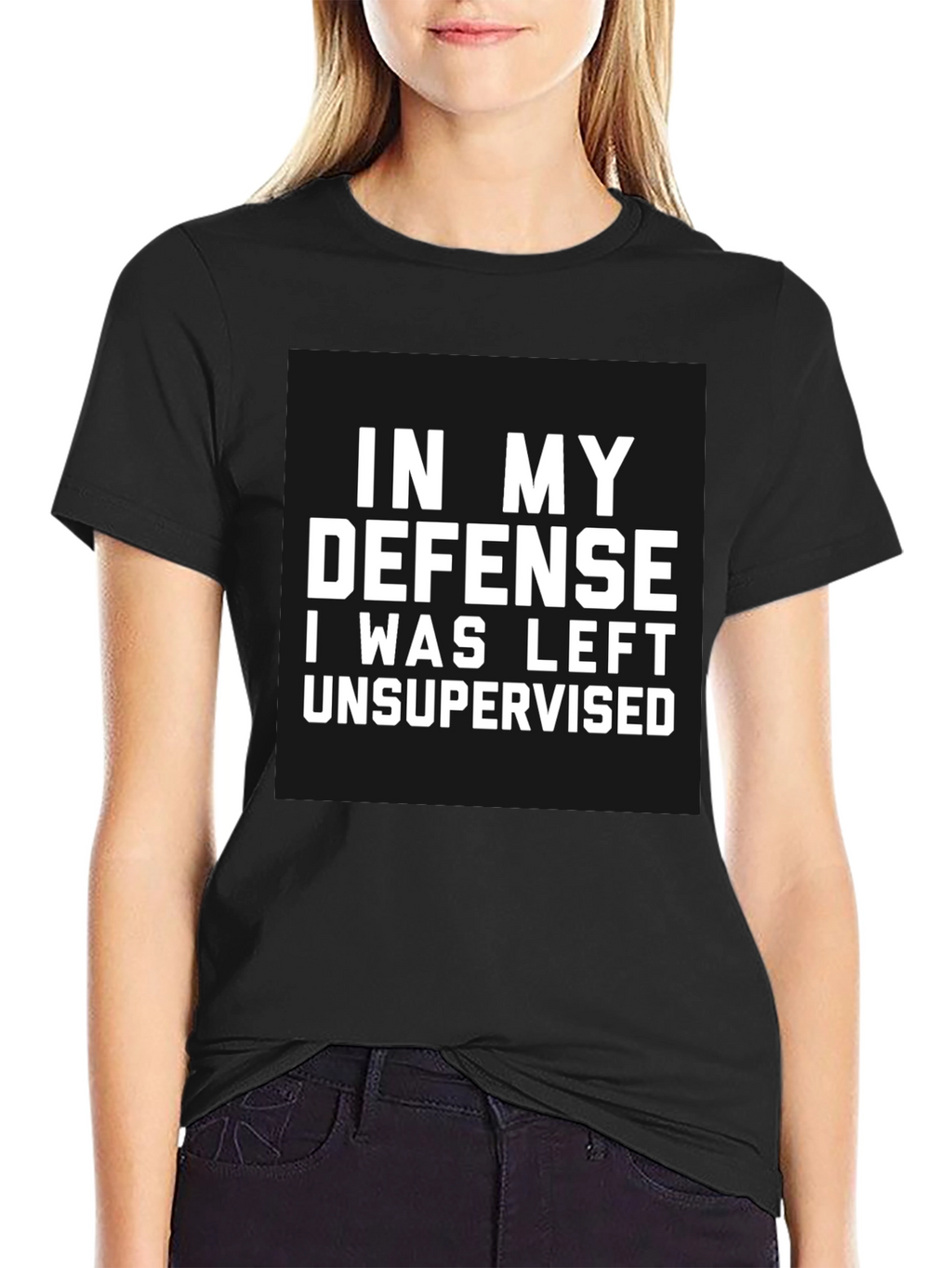 Funny Unsupervised Defense Black T-Shirt