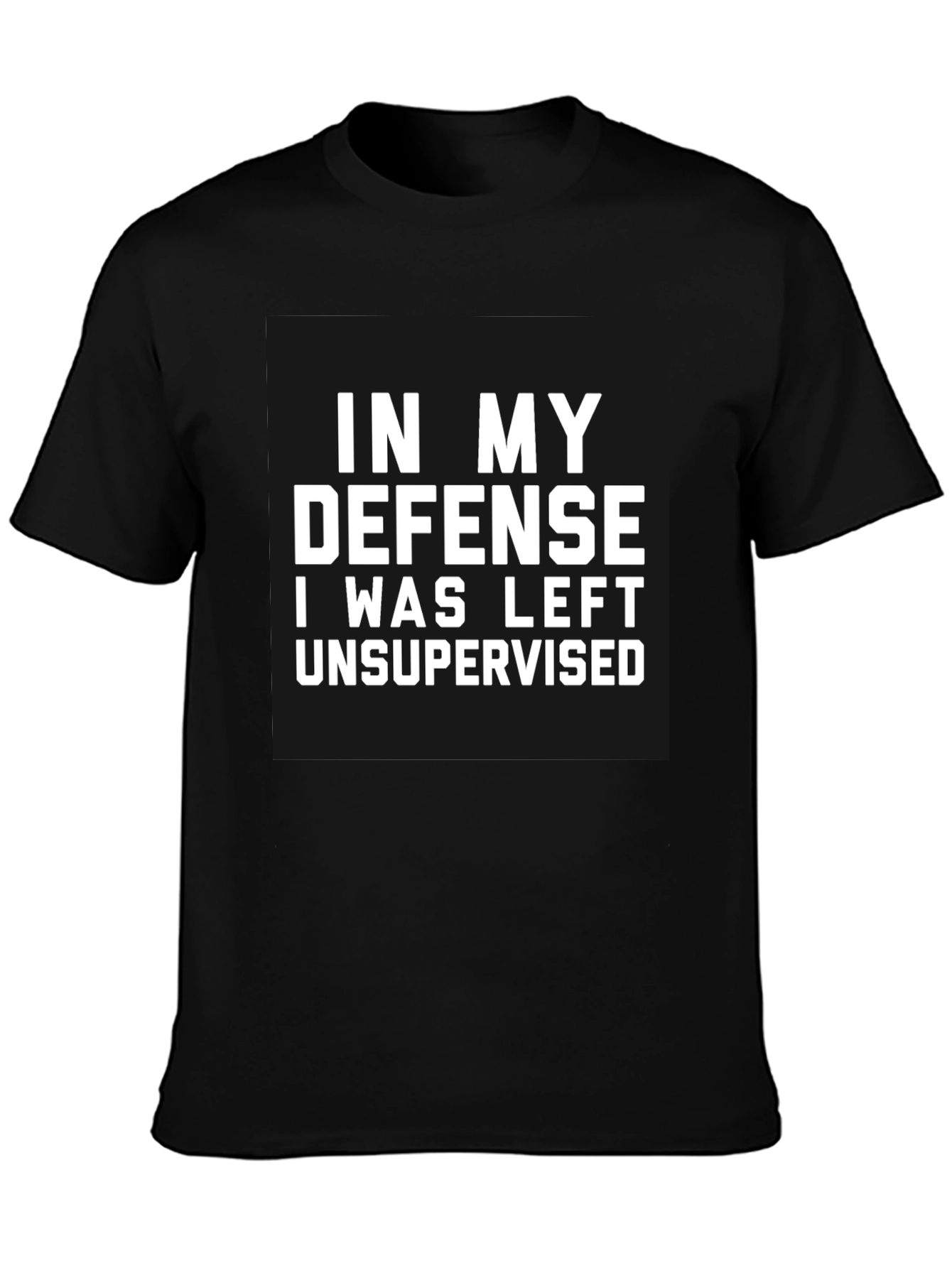 Funny Unsupervised Defense Black T-Shirt