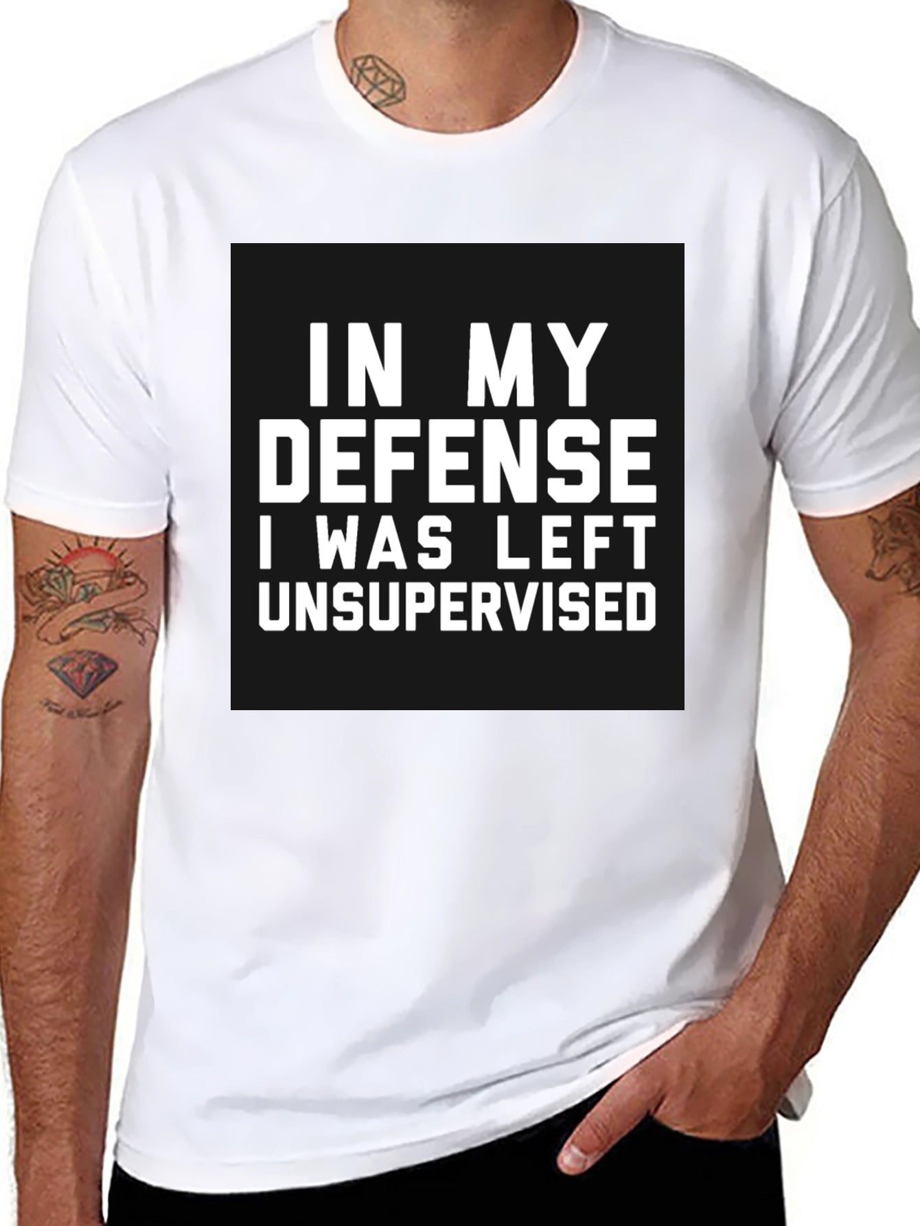 Funny Unsupervised Defense Black T-Shirt