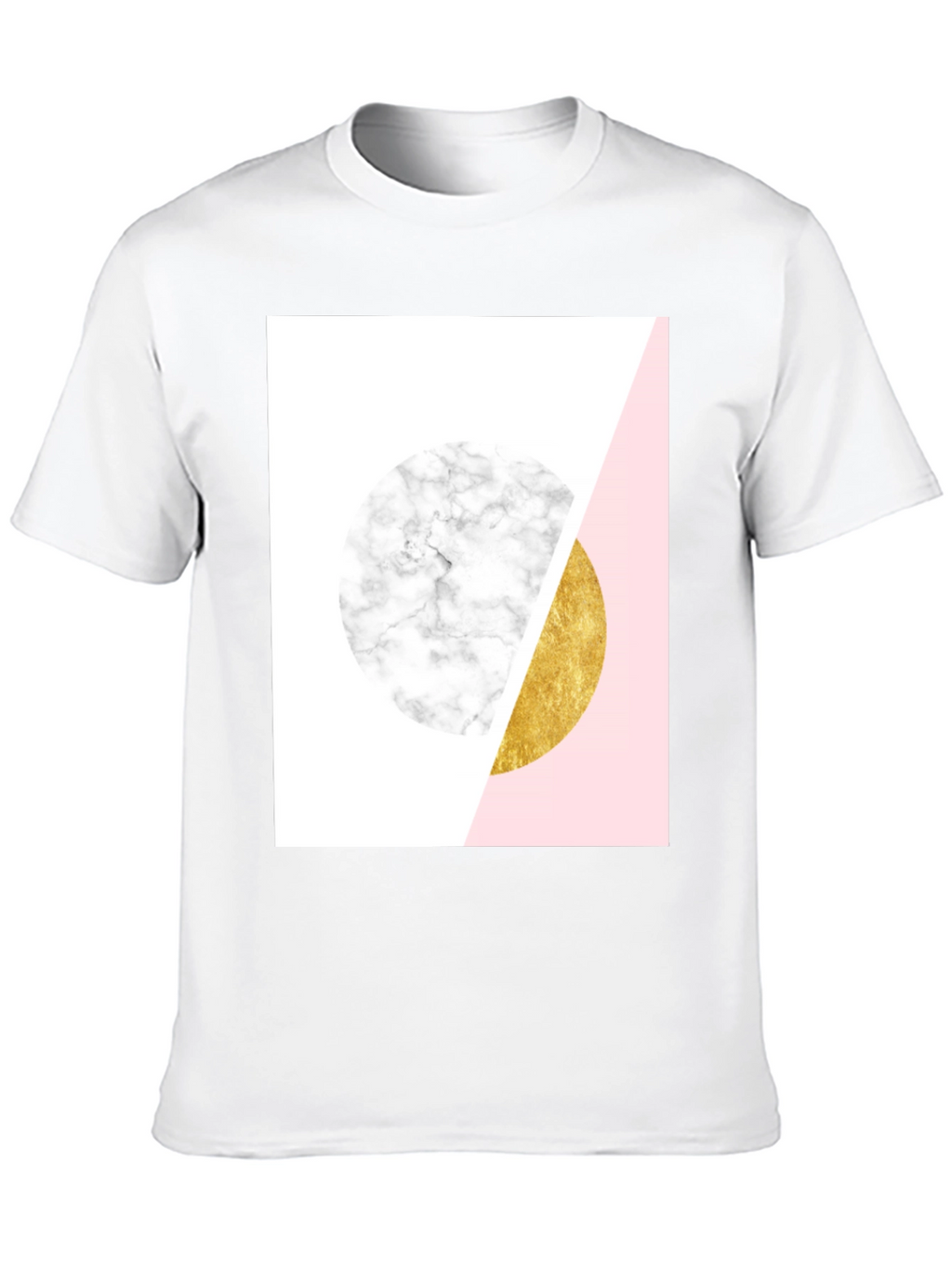 Geometric Marble and Gold Circle T-Shirt