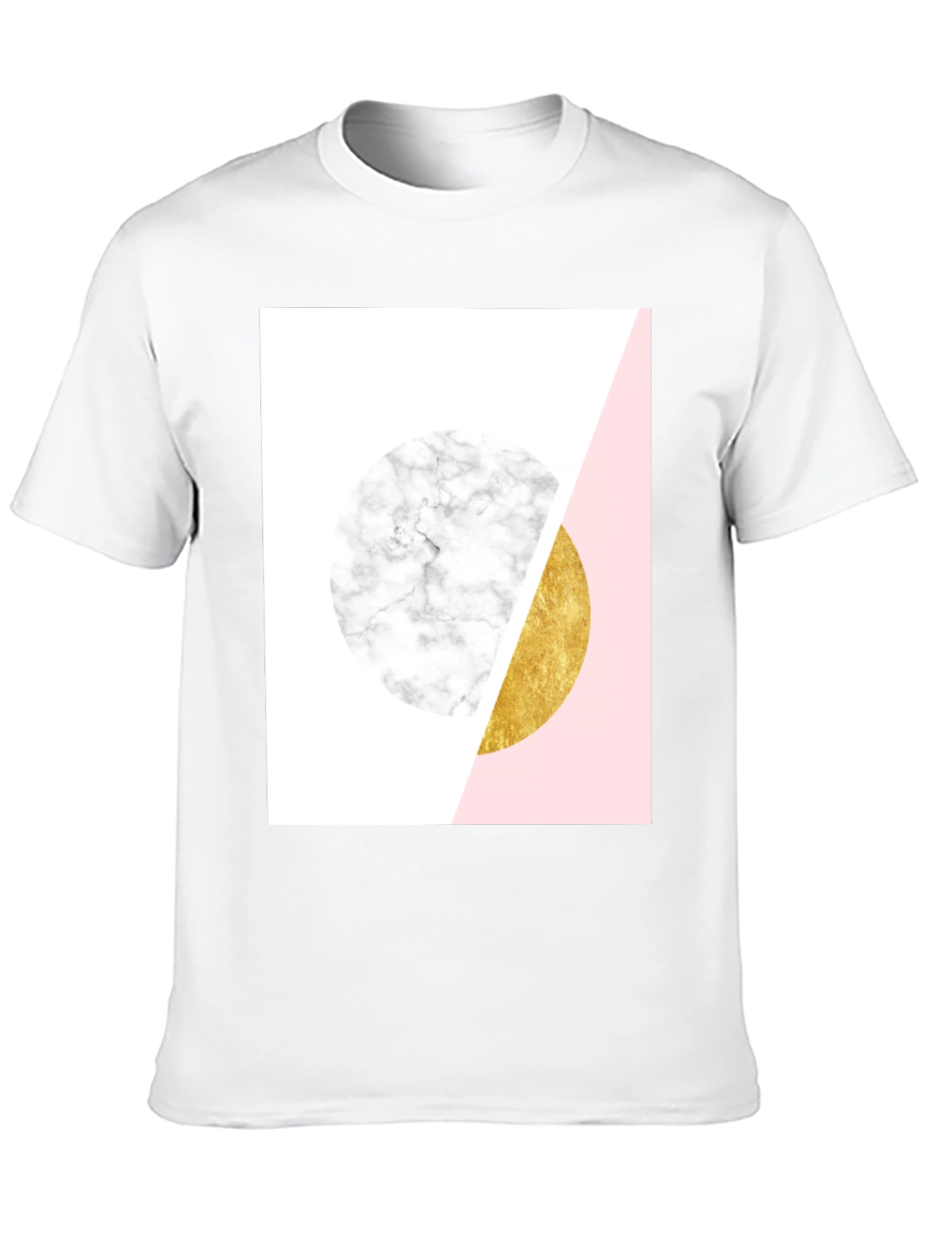 Geometric Marble and Gold Circle T-Shirt