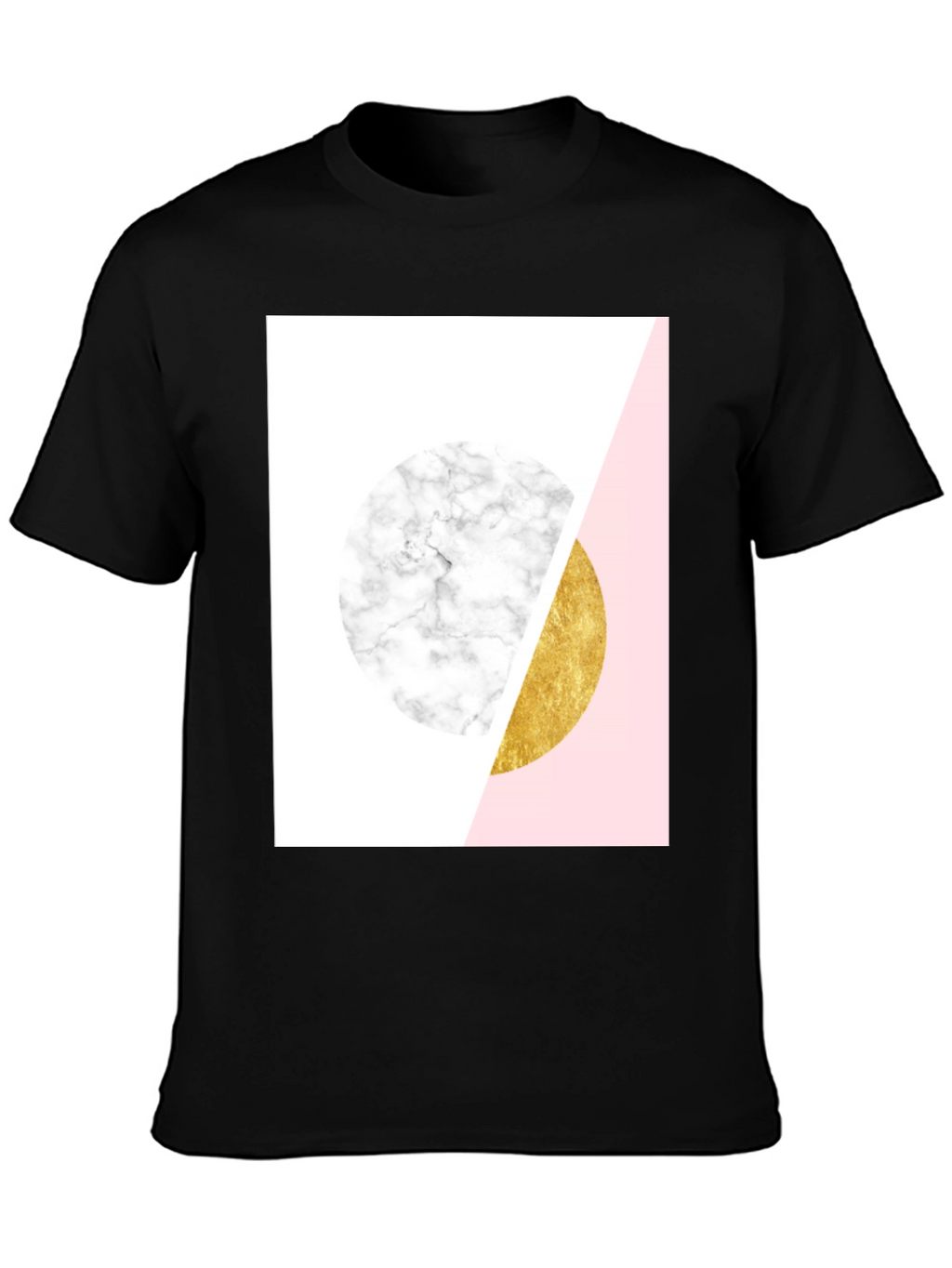 Geometric Marble and Gold Circle T-Shirt