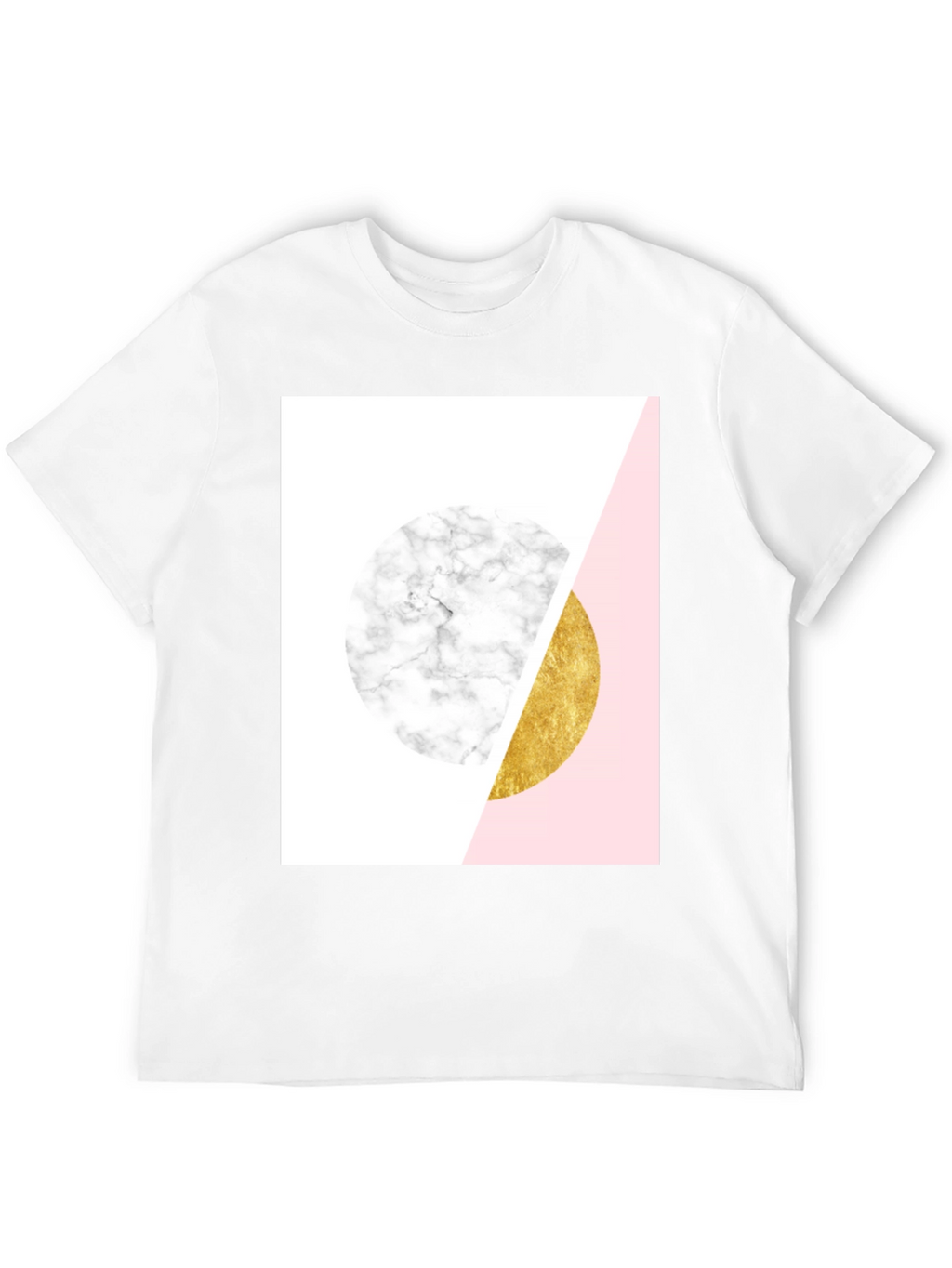 Geometric Marble and Gold Circle T-Shirt