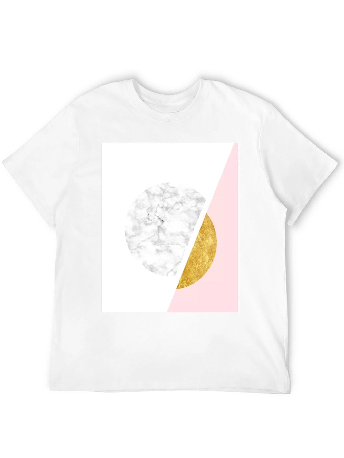 Geometric Marble and Gold Circle T-Shirt