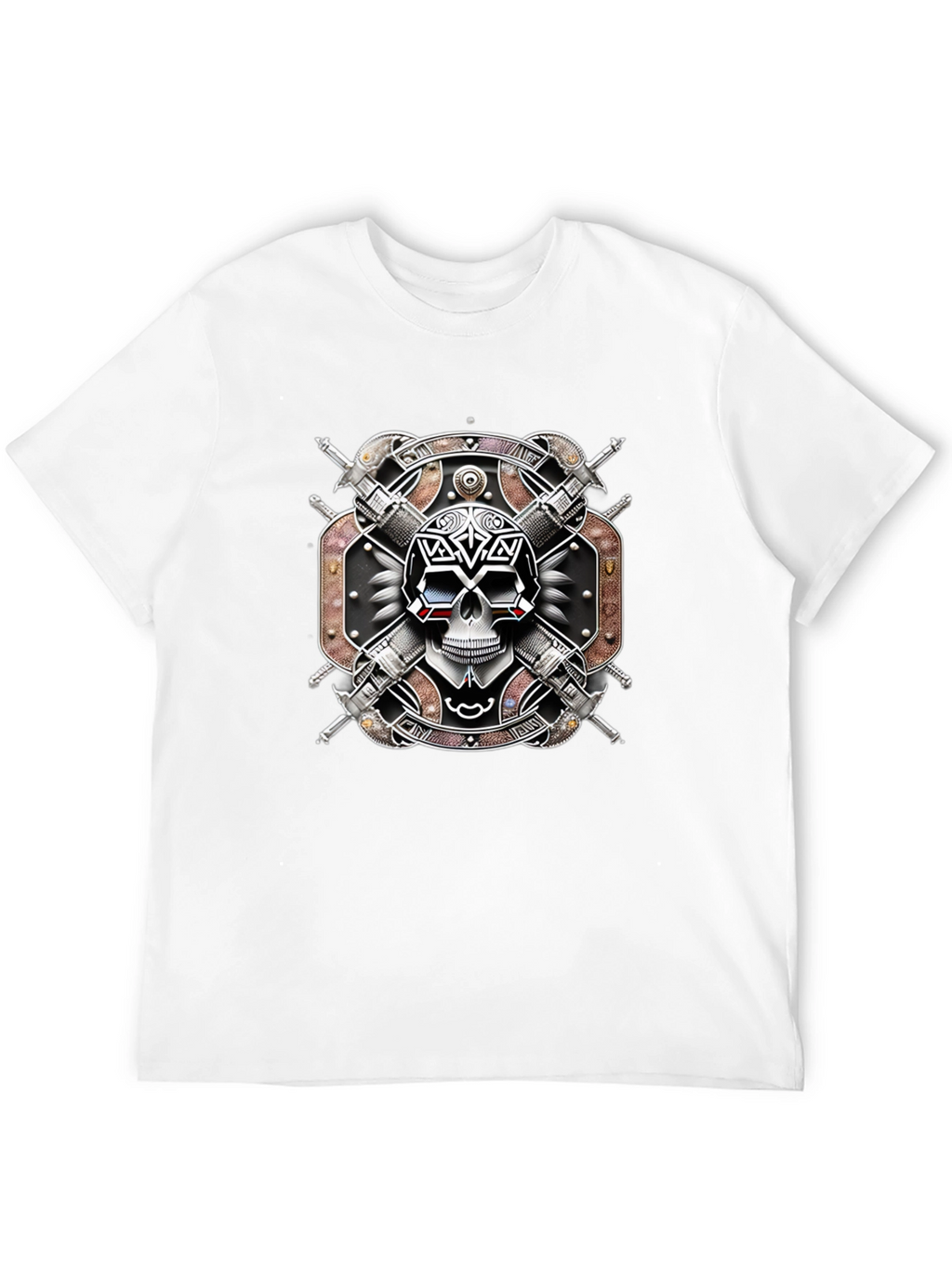 Skull & Swords Graphic Tee - Edgy Style