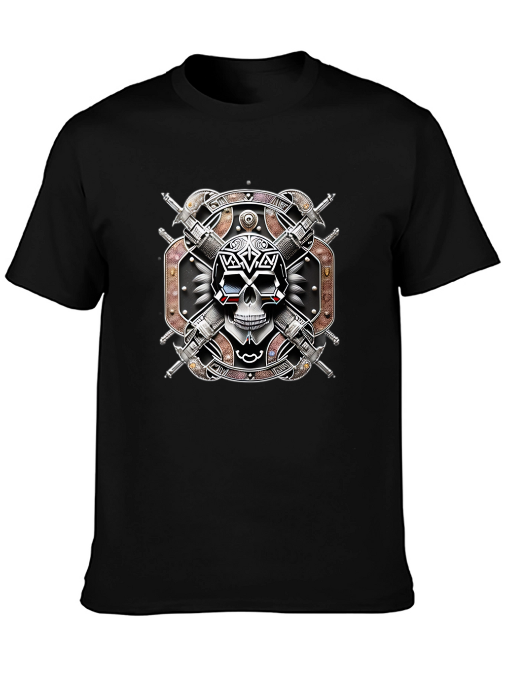 Skull & Swords Graphic Tee - Edgy Style
