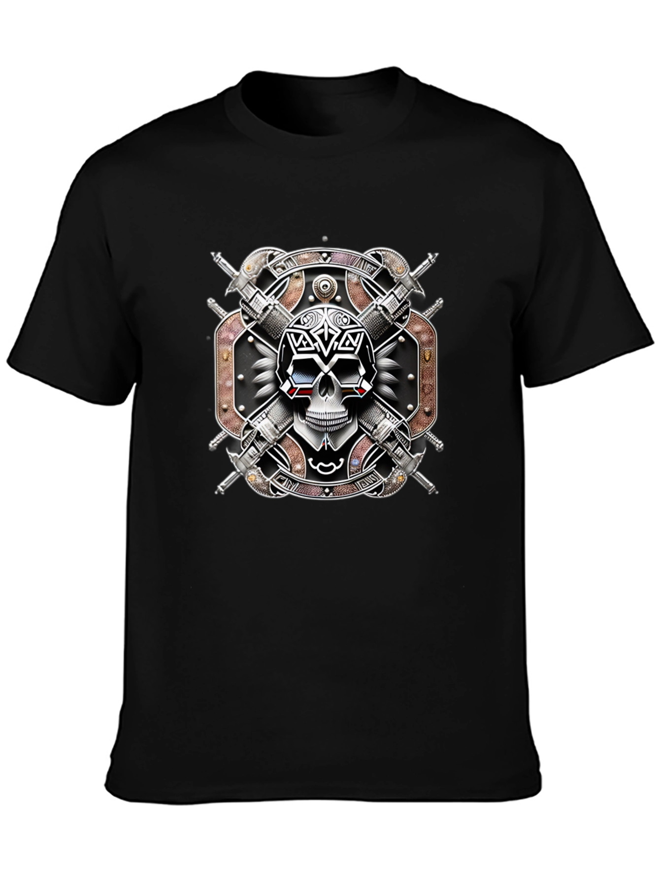 Skull & Swords Graphic Tee - Edgy Style