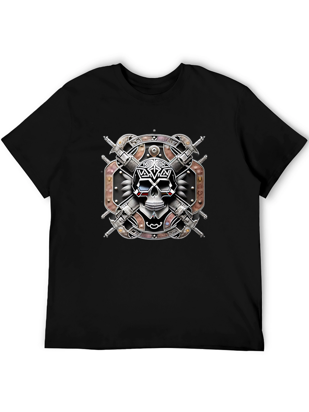 Skull & Swords Graphic Tee - Edgy Style