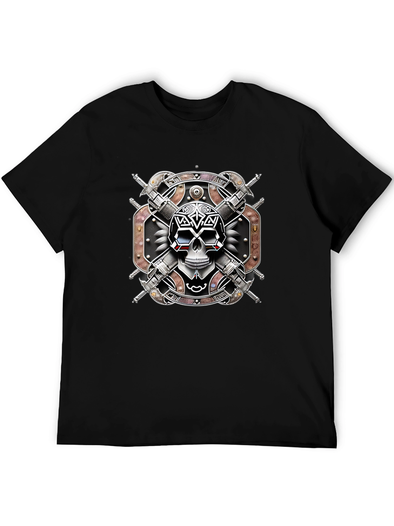 Skull & Swords Graphic Tee - Edgy Style