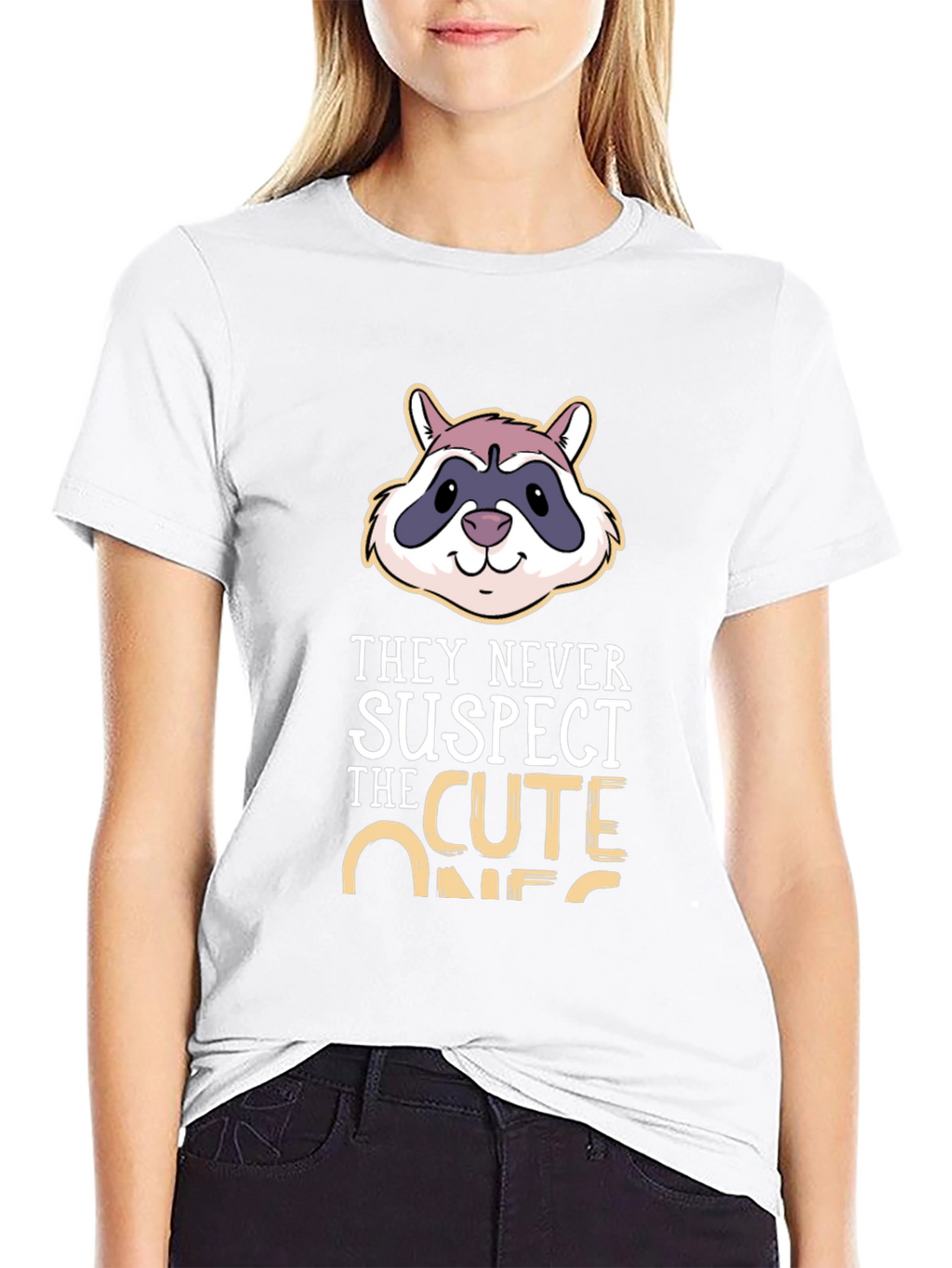 Cute Raccoon T-Shirt - They Never Suspect!