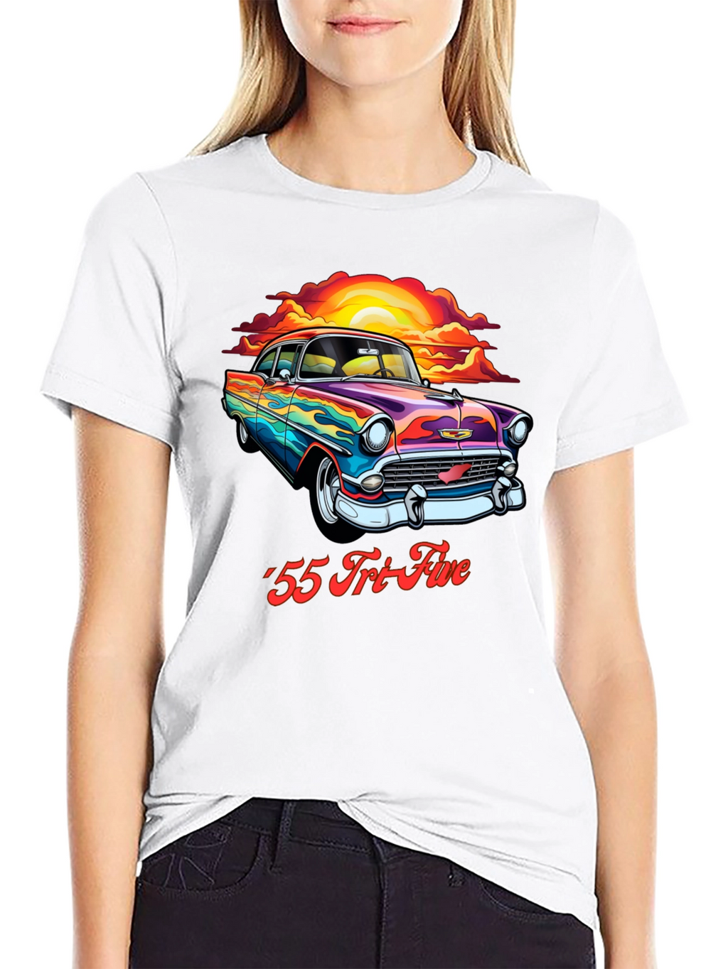 Retro 55 Tri-Five Car Graphic T-Shirt