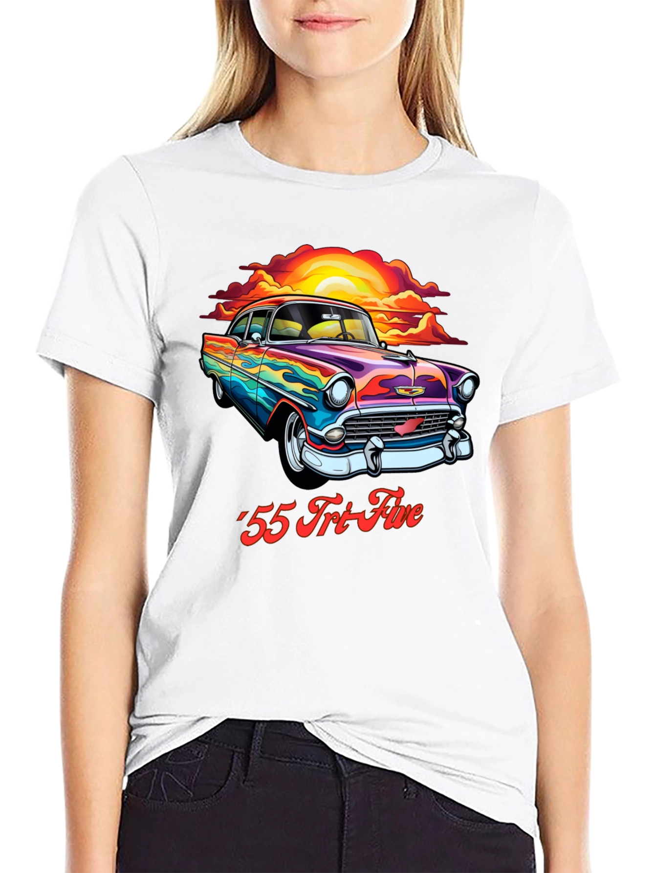 Retro 55 Tri-Five Car Graphic T-Shirt