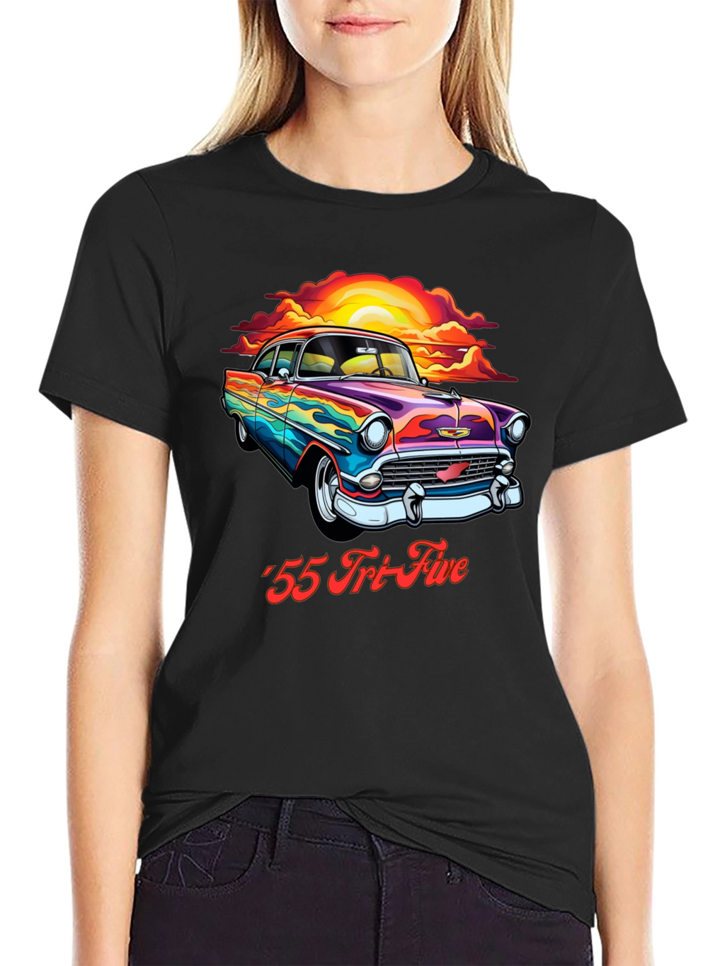 Retro 55 Tri-Five Car Graphic T-Shirt