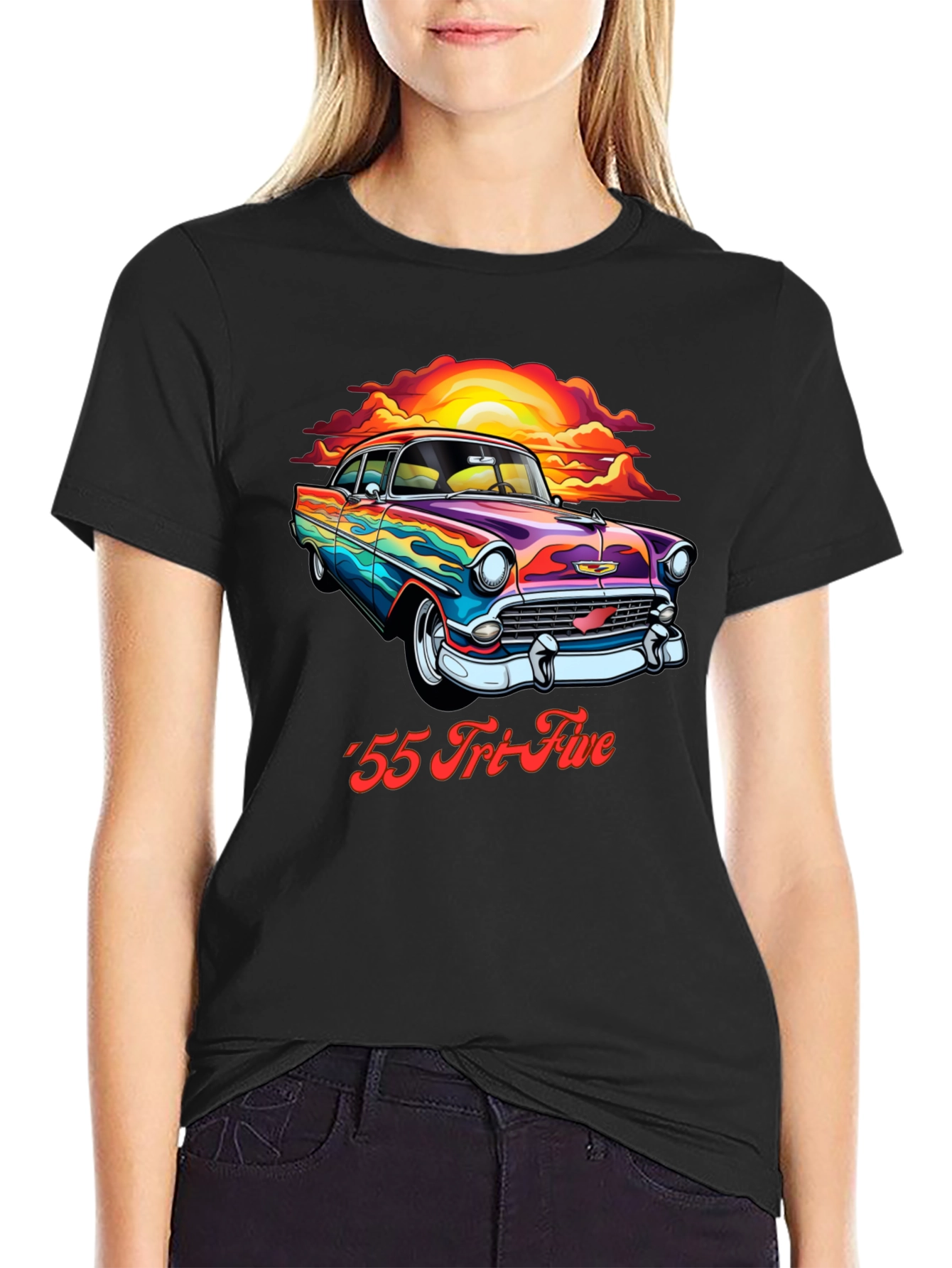 Retro 55 Tri-Five Car Graphic T-Shirt