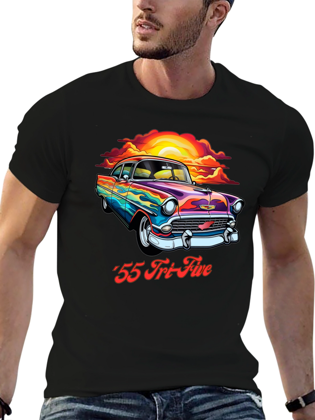 Retro 55 Tri-Five Car Graphic T-Shirt