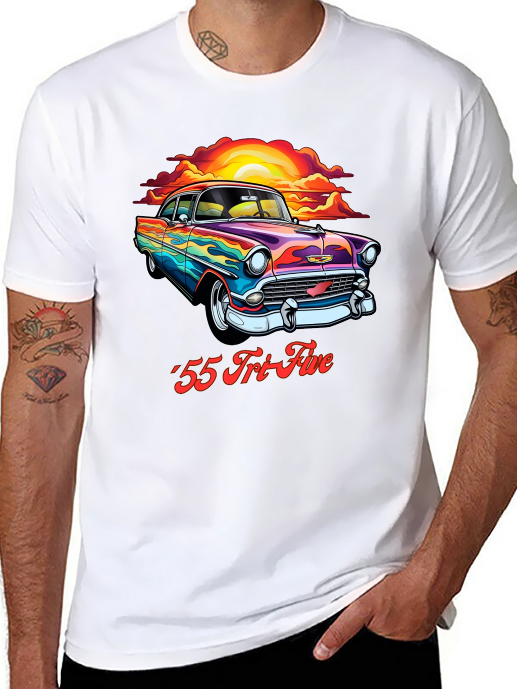 Retro 55 Tri-Five Car Graphic T-Shirt