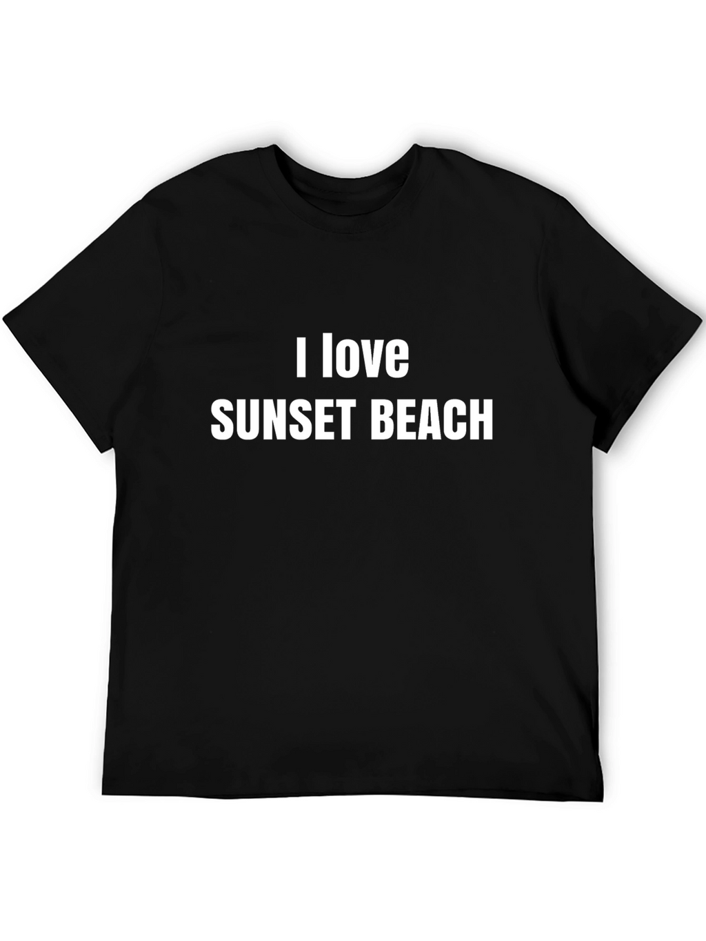 I Love Sunset Beach Black Graphic T-Shirt