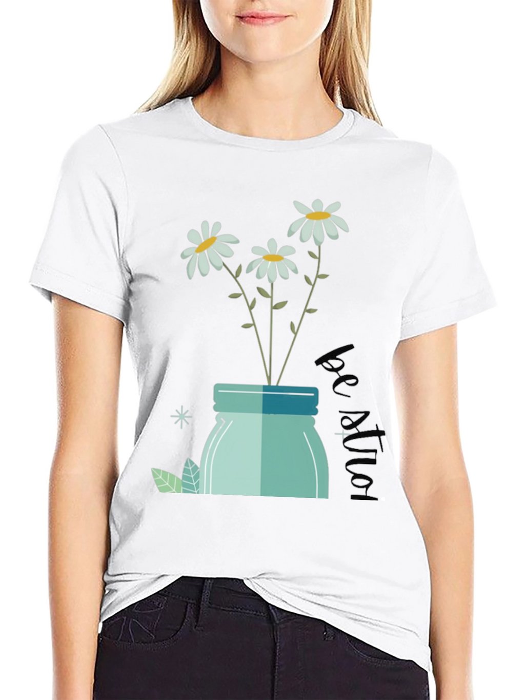 Daisy Jar Graphic Tee - Be Kind T-Shirt