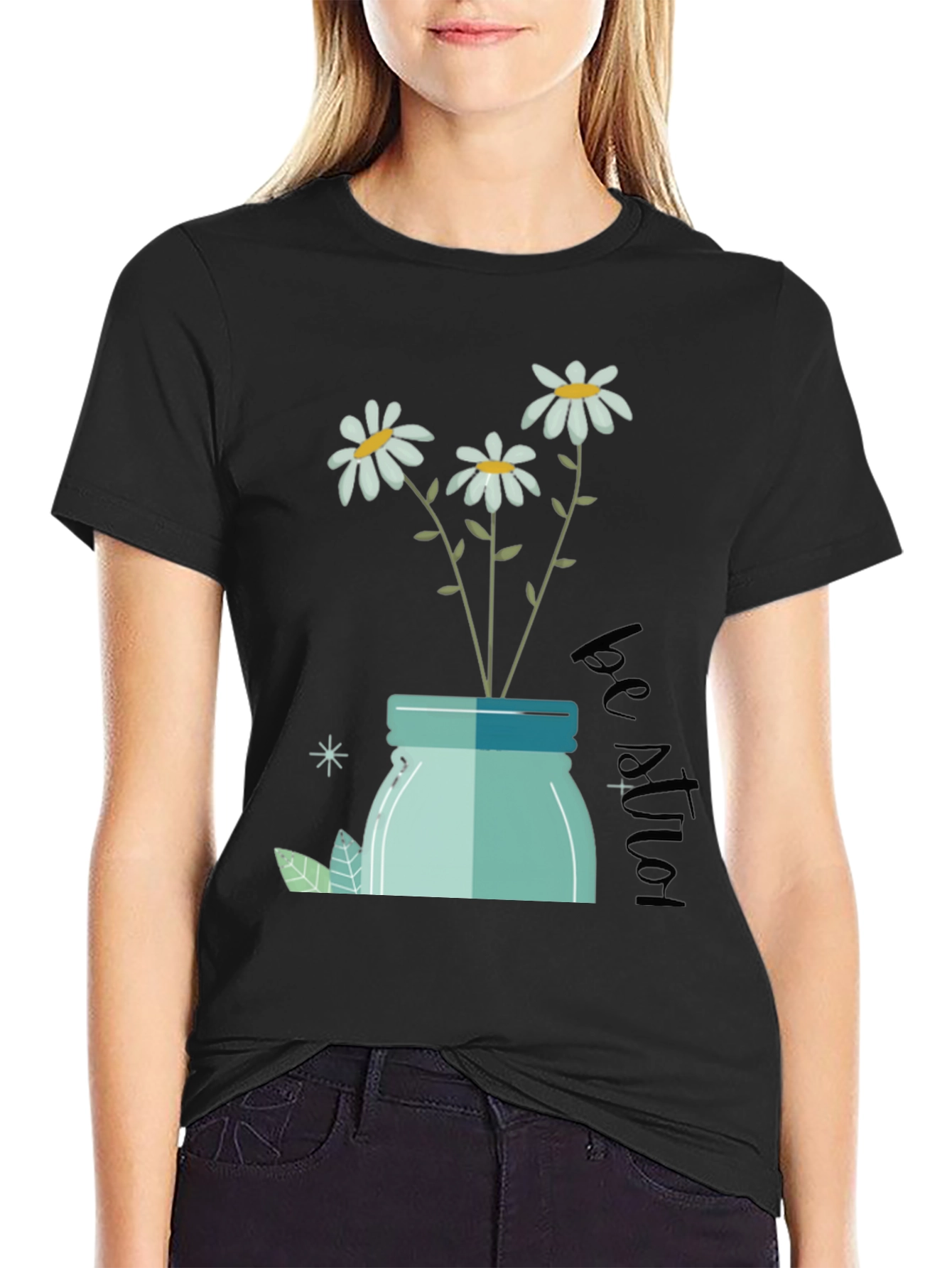 Daisy Jar Graphic Tee - Be Kind T-Shirt