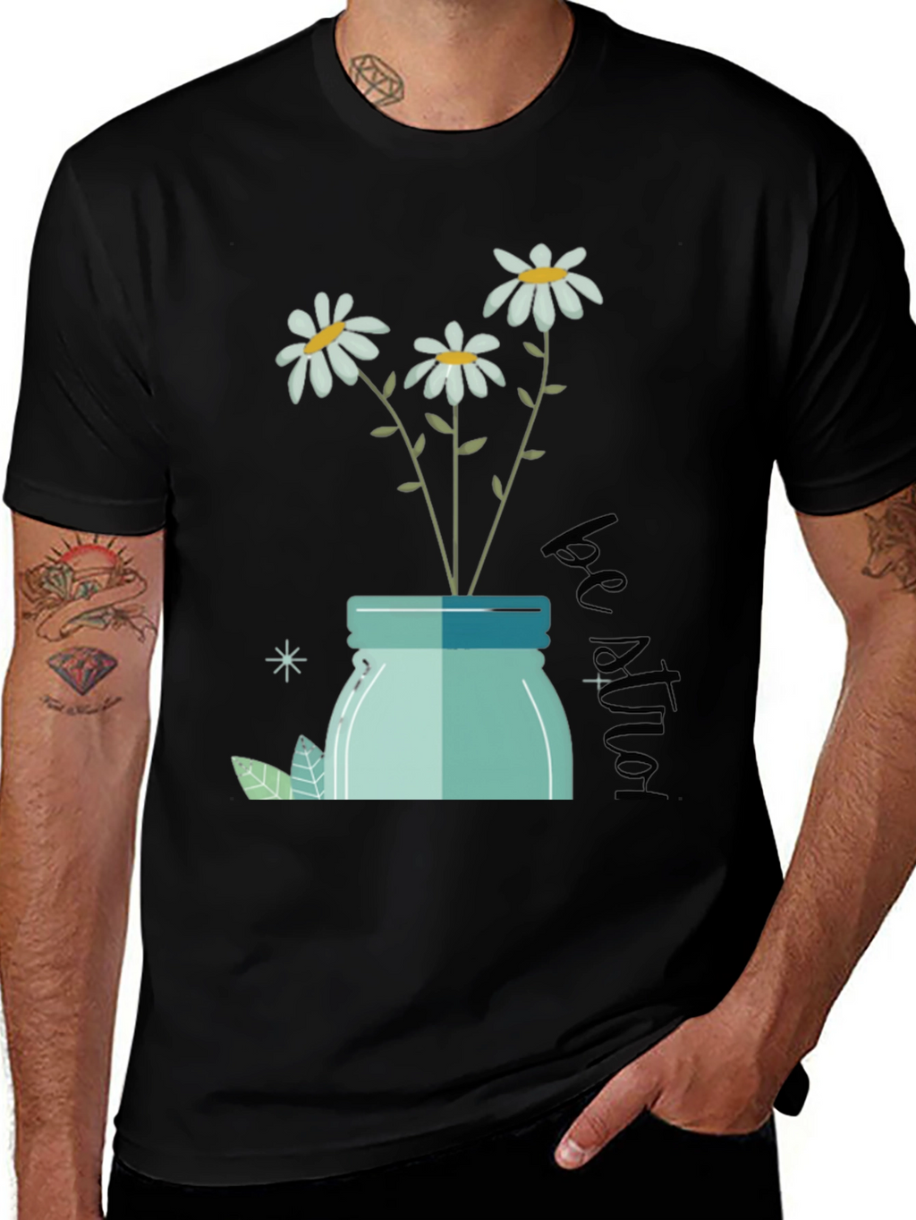 Daisy Jar Graphic Tee - Be Kind T-Shirt