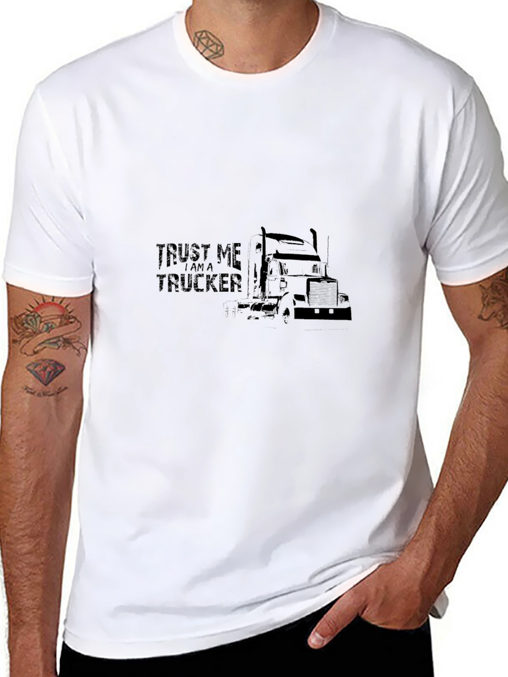 Trust Me Im a Trucker Black T-Shirt