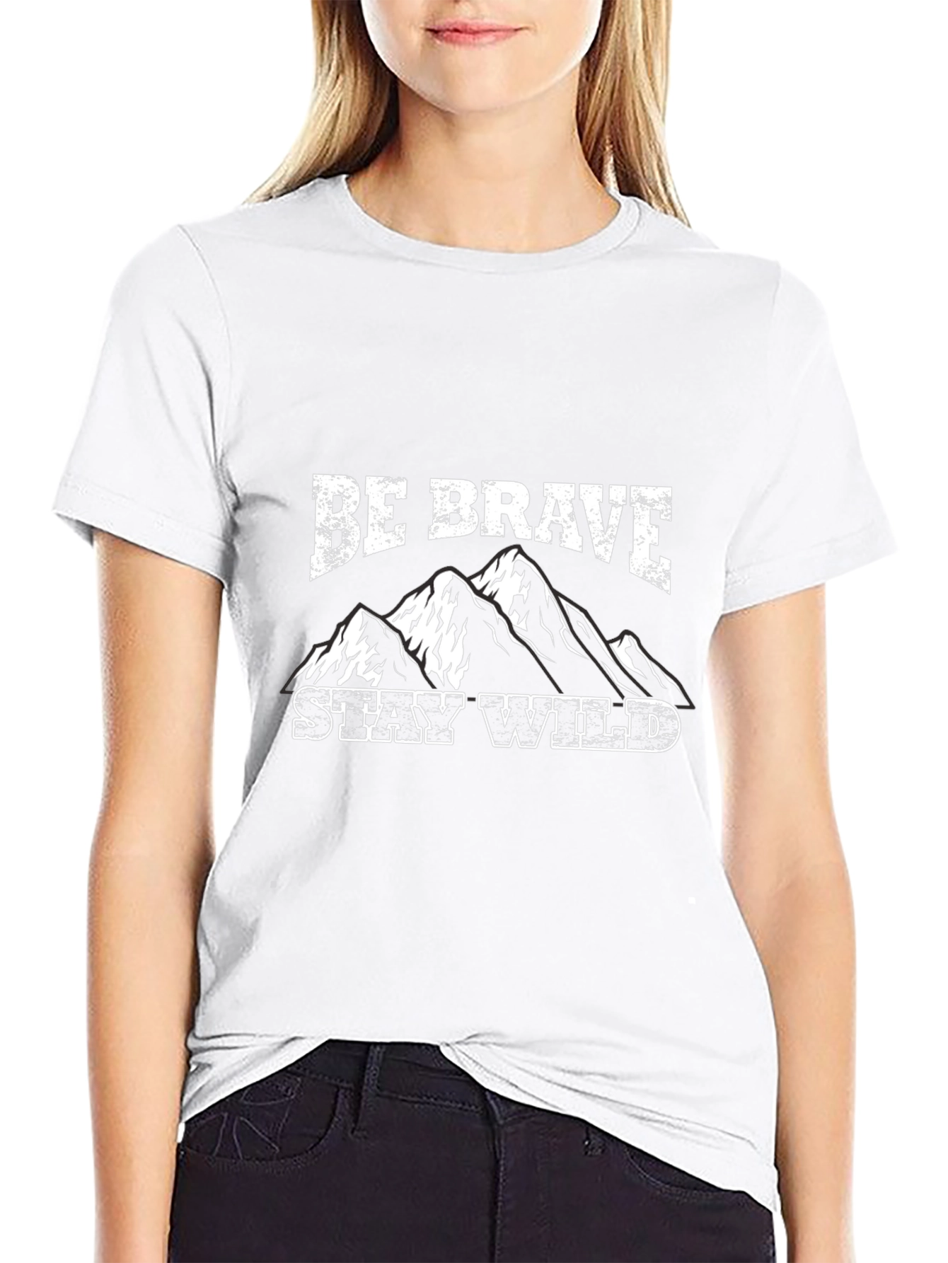 Be Brave Stay Wild Graphic Tee - Black