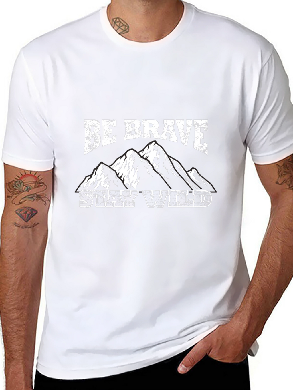 Be Brave Stay Wild Graphic Tee - Black