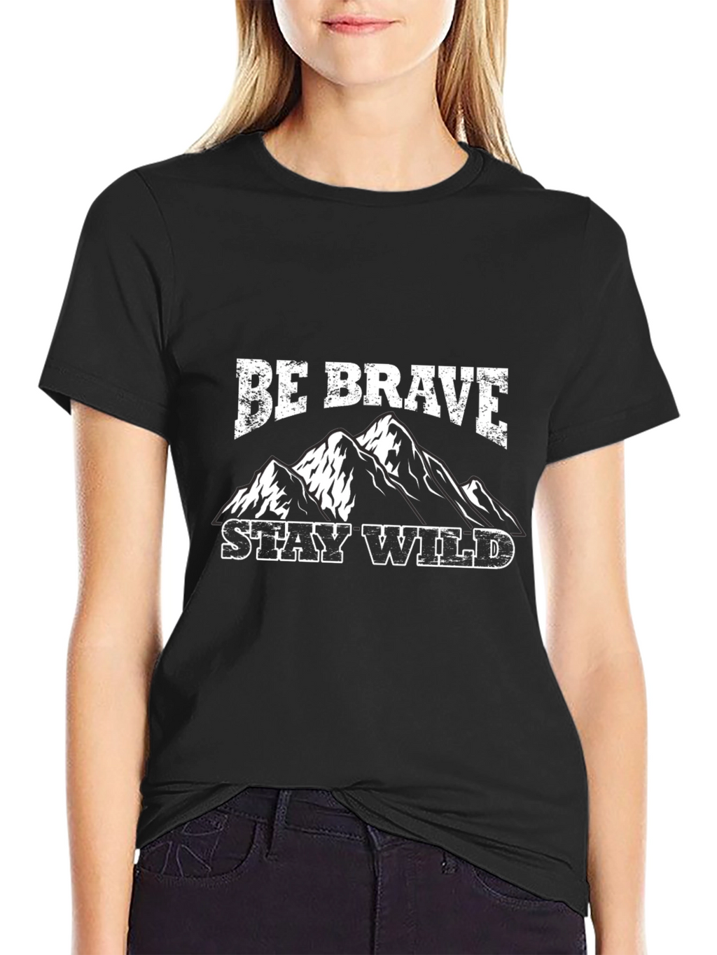 Be Brave Stay Wild Graphic Tee - Black