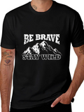 Be Brave Stay Wild Graphic Tee - Black