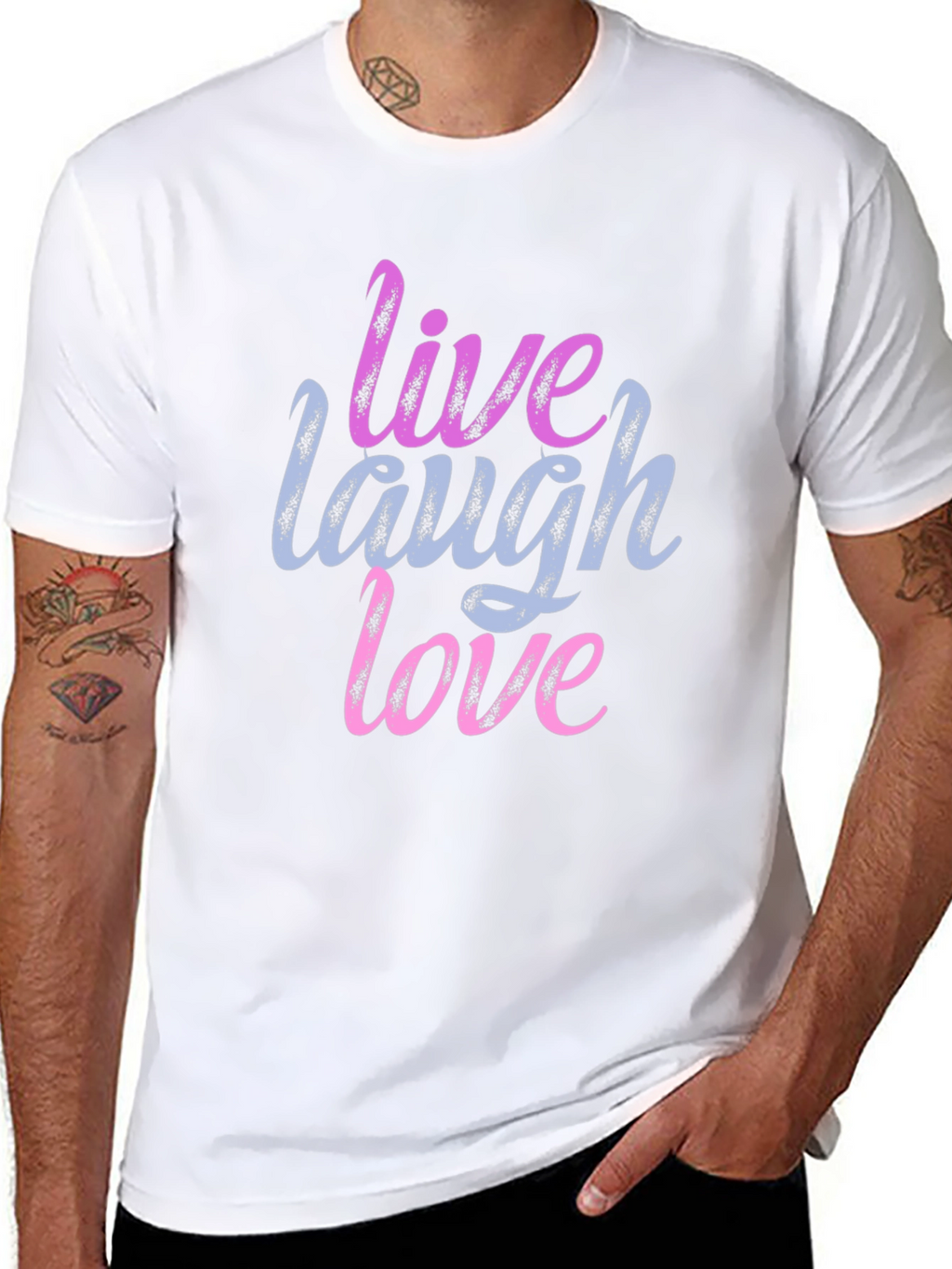 Live Laugh Love Graphic Print Black T-Shirt