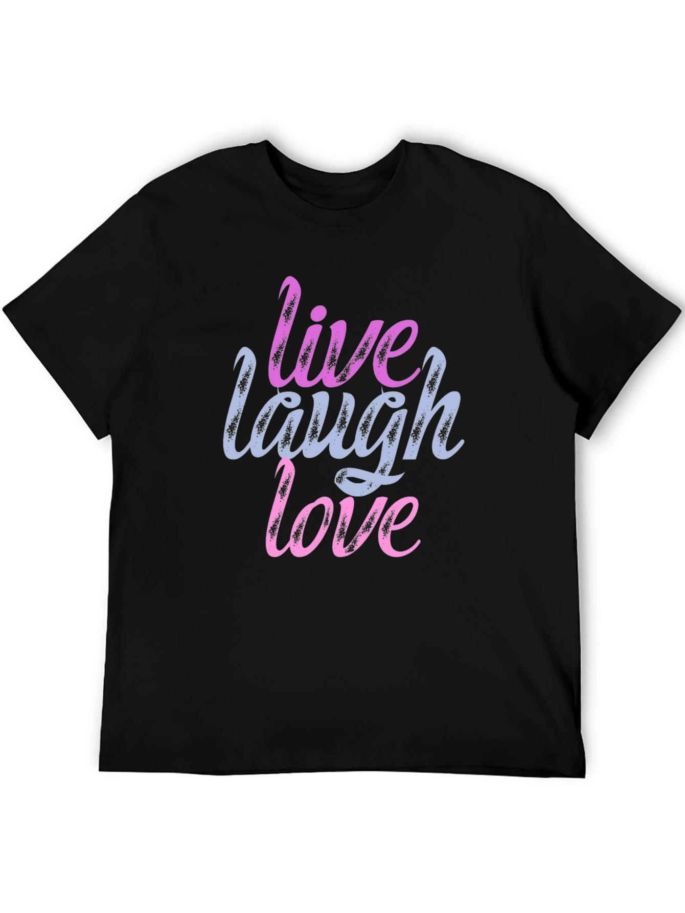 Live Laugh Love Graphic Print Black T-Shirt
