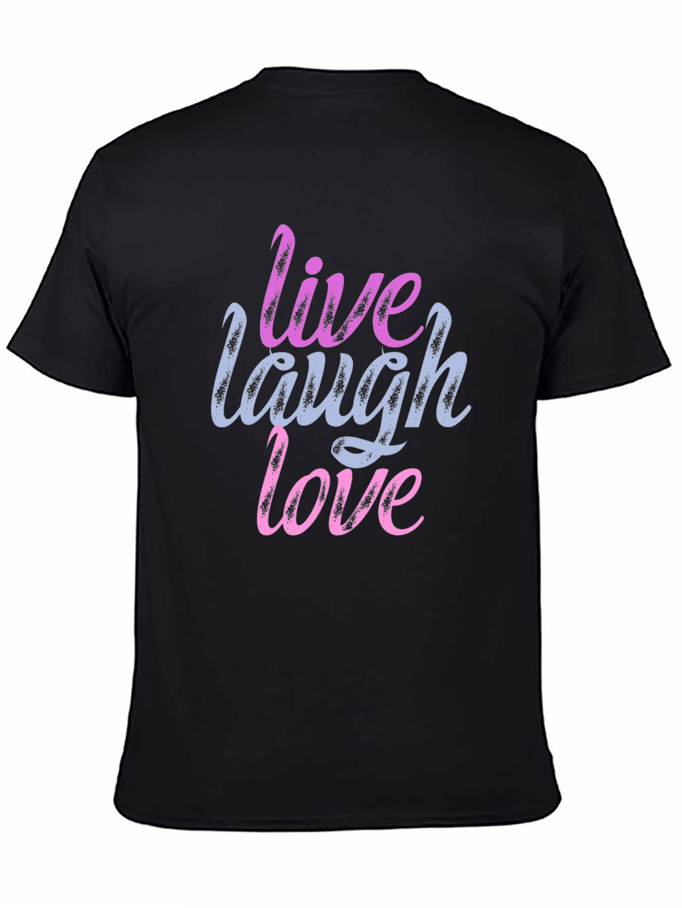 Live Laugh Love Graphic Print Black T-Shirt