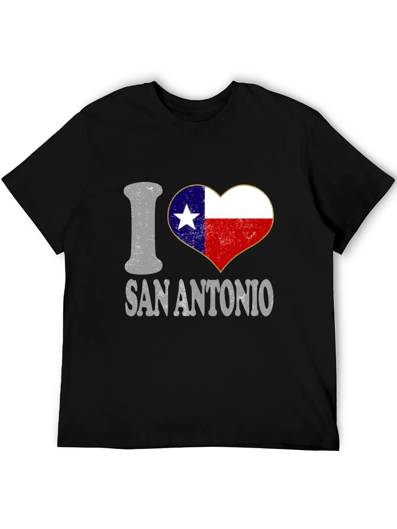 I Love San Antonio Texas Flag Heart T-Shirt