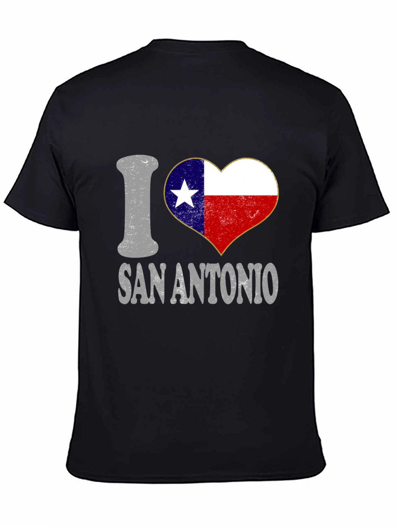 I Love San Antonio Texas Flag Heart T-Shirt