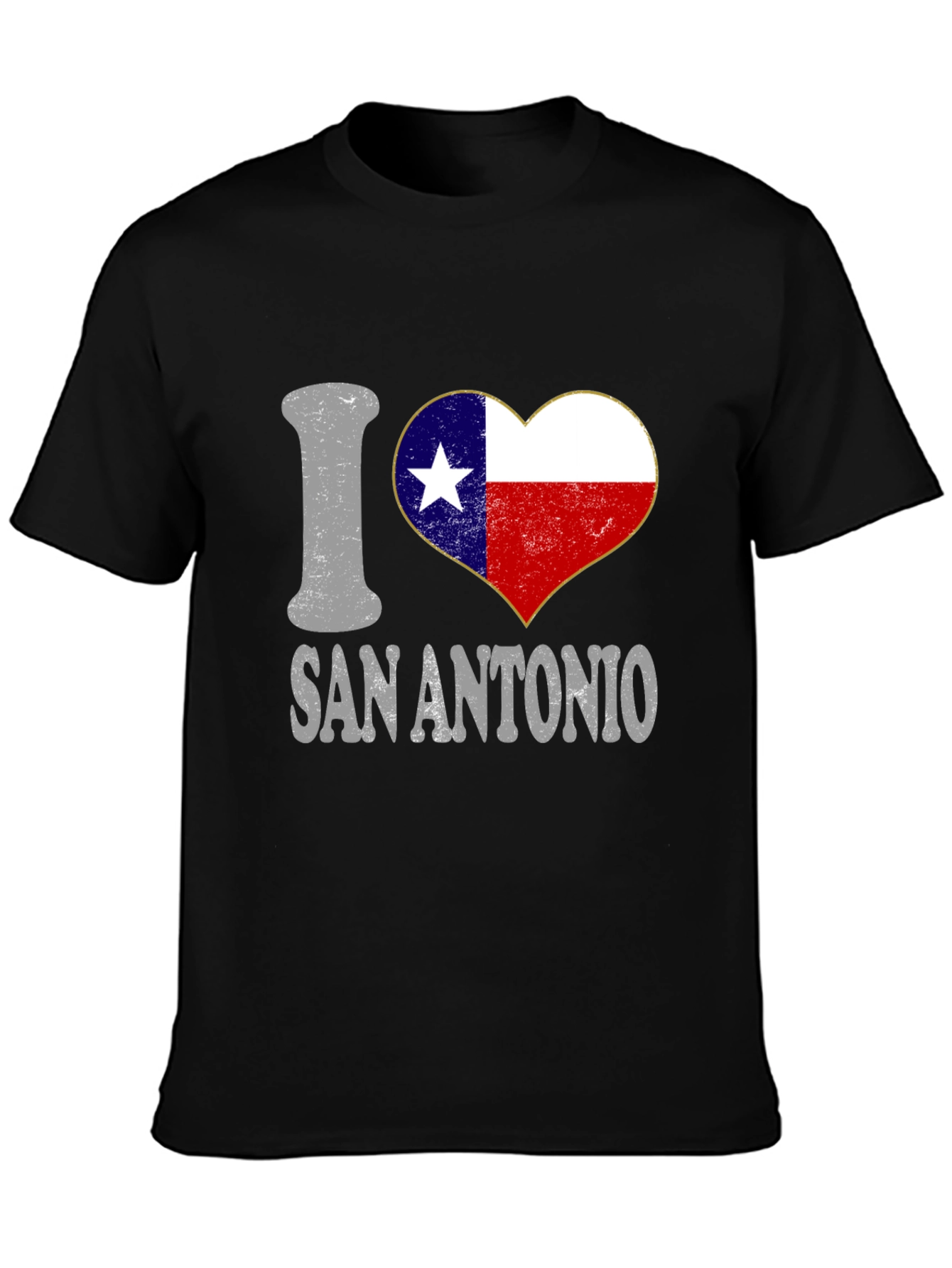 I Love San Antonio Texas Flag Heart T-Shirt