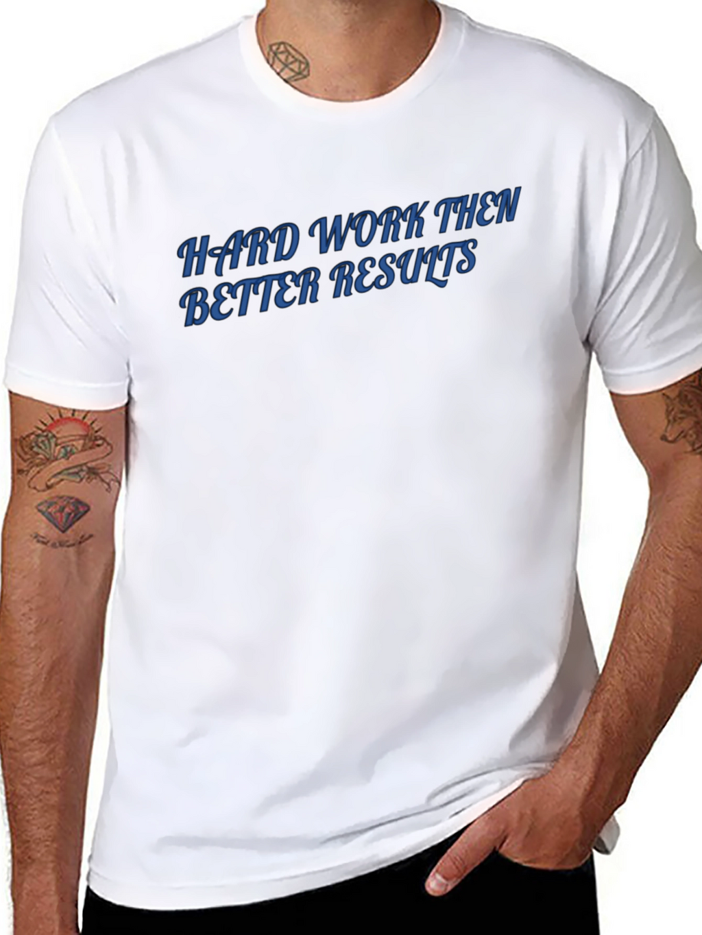 Hard Work Results Mens Black T-Shirt
