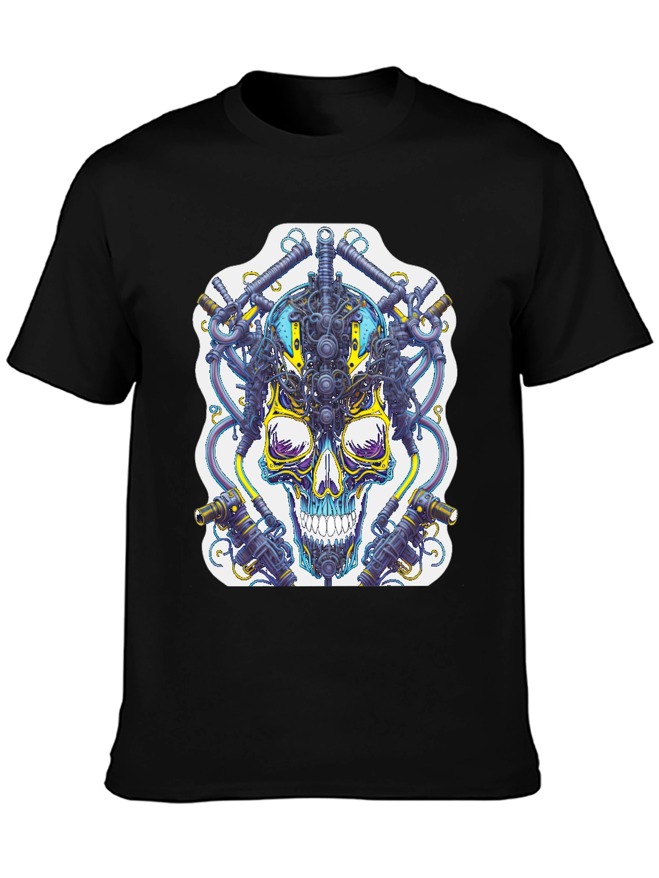 Cyberpunk Skull Graphic T-Shirt - Unique Techwear Style