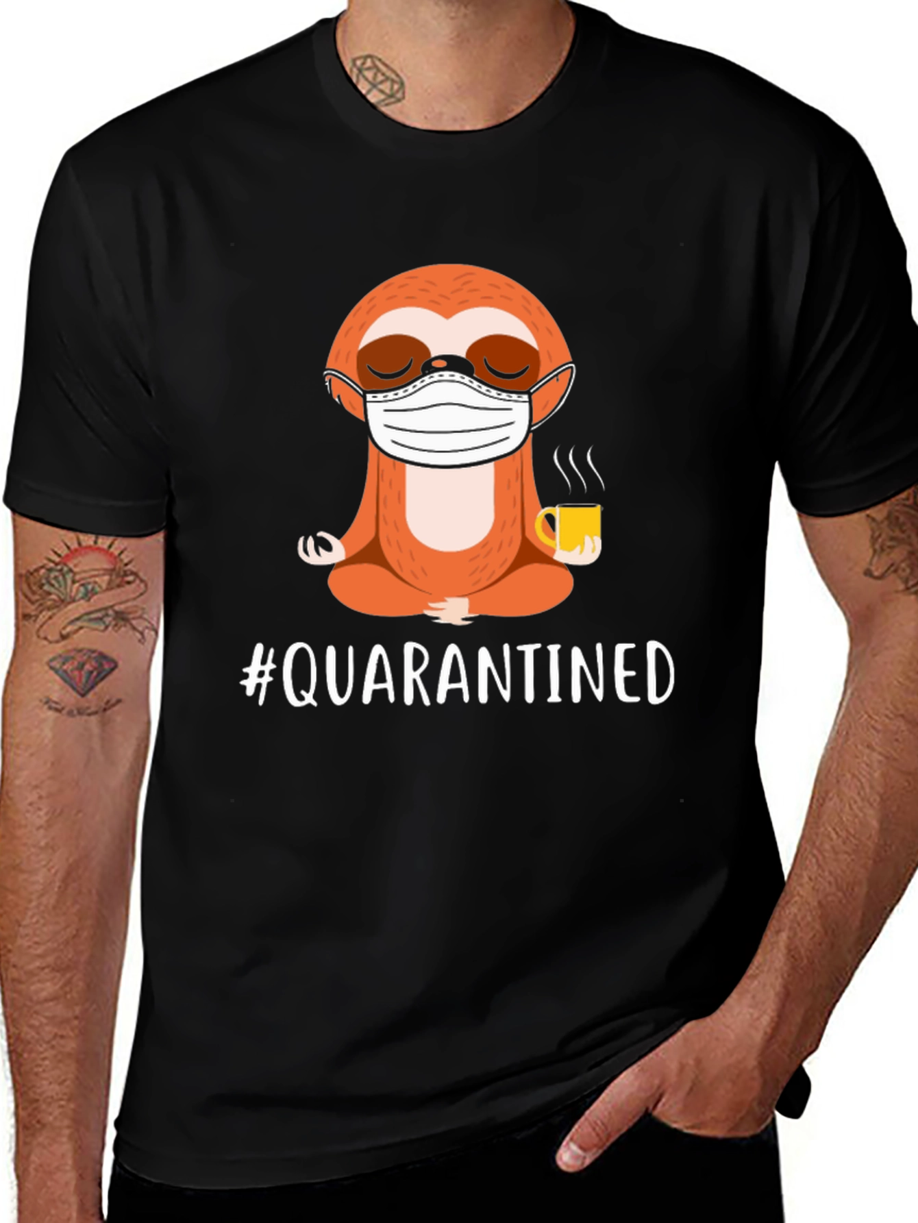 Quarantined Sloth T-Shirt - Black