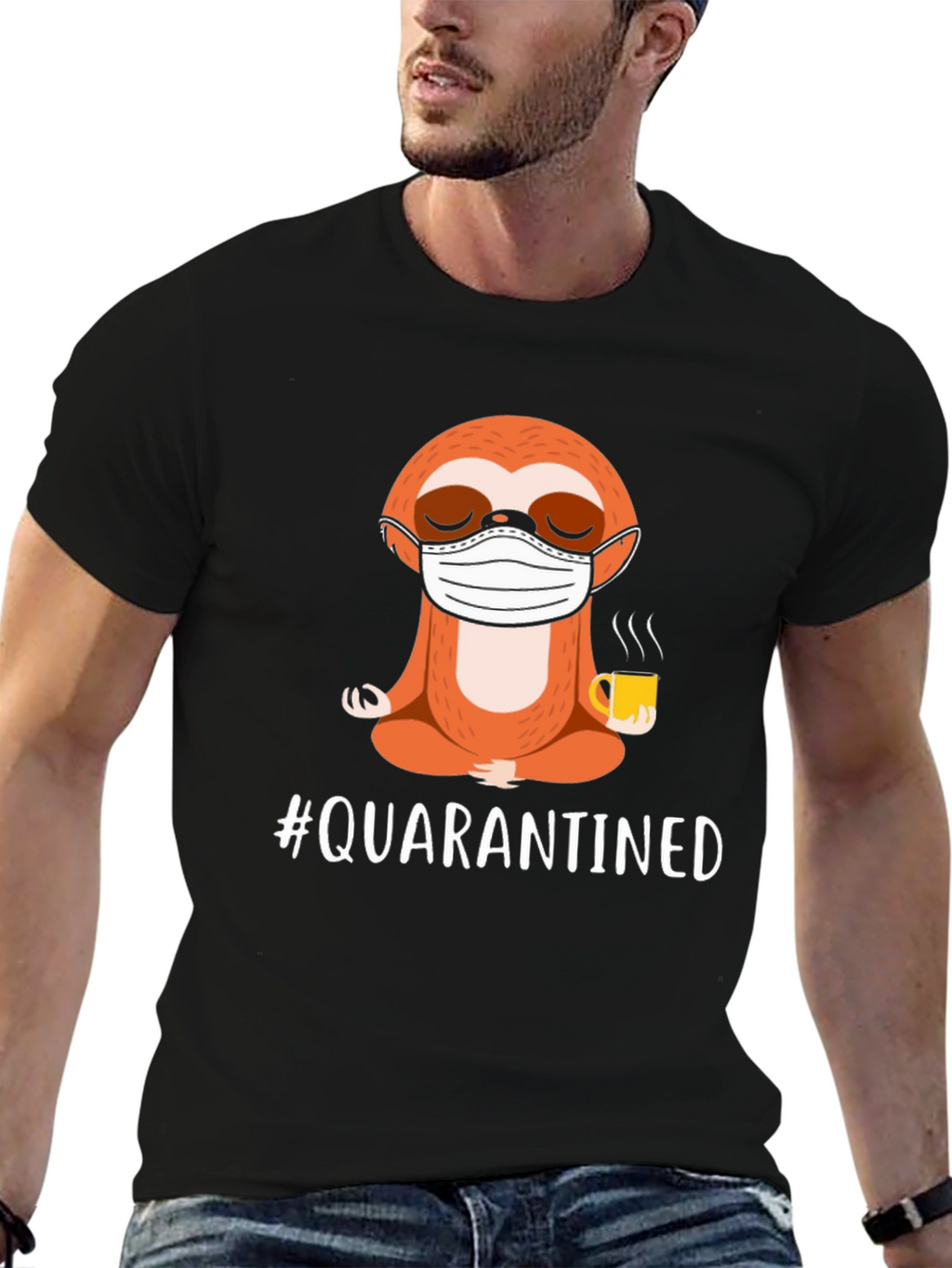 Quarantined Sloth T-Shirt - Black