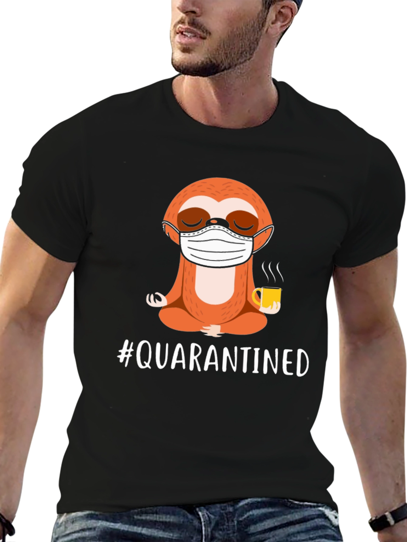 Quarantined Sloth T-Shirt - Black