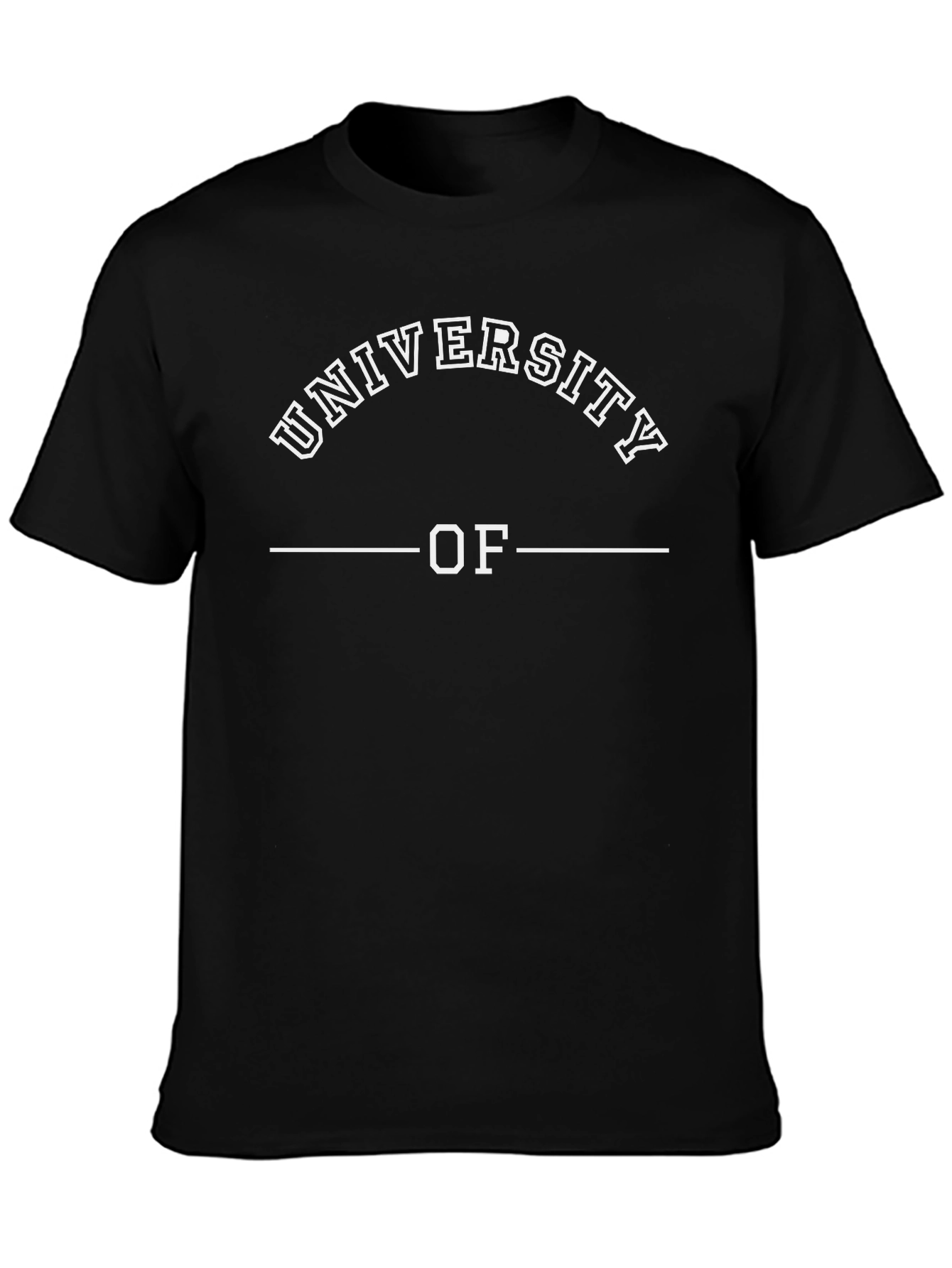 University Graphic Tee - Black Casual T-Shirt