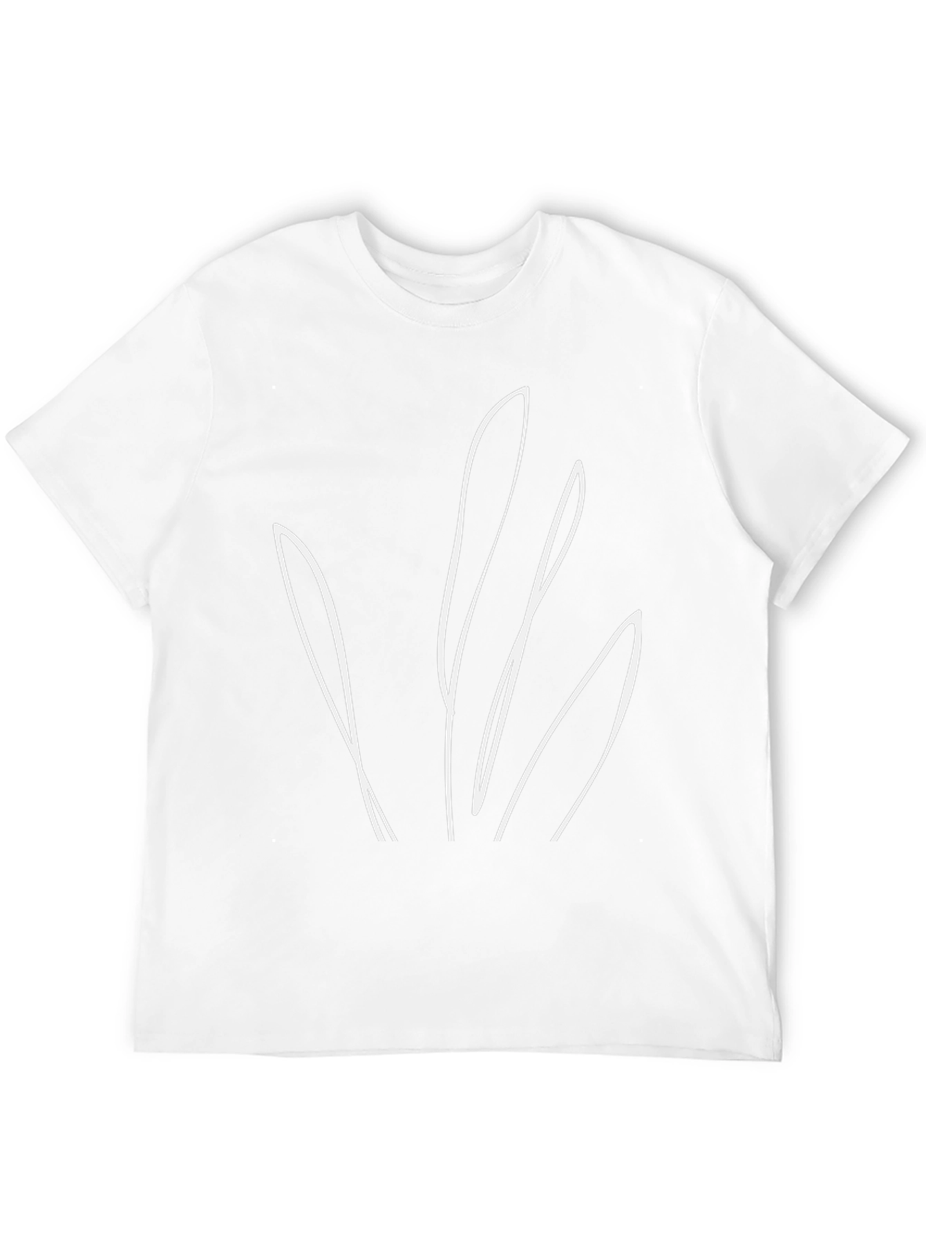 Minimalist Leaf Design Black T-Shirt