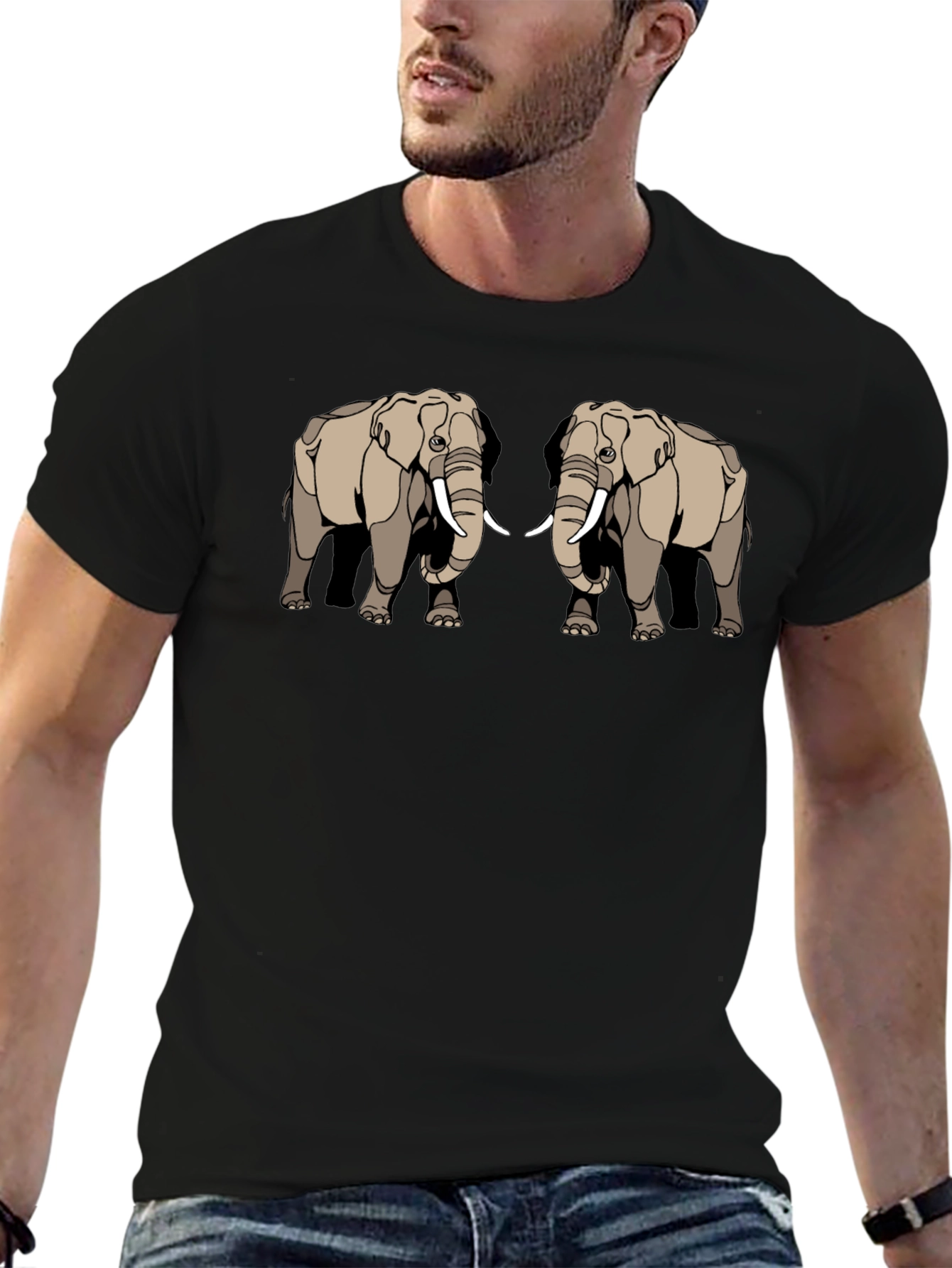 Elephant Graphic Tee - Stylish Black T-Shirt