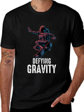 Defying Gravity Astronaut Skateboarder Graphic Tee
