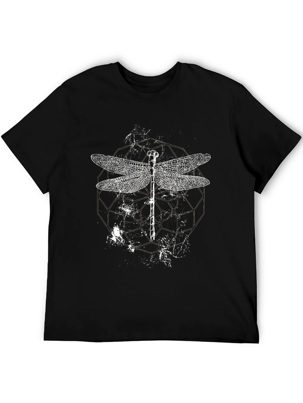 Dragonfly Graphic Print Black T-Shirt