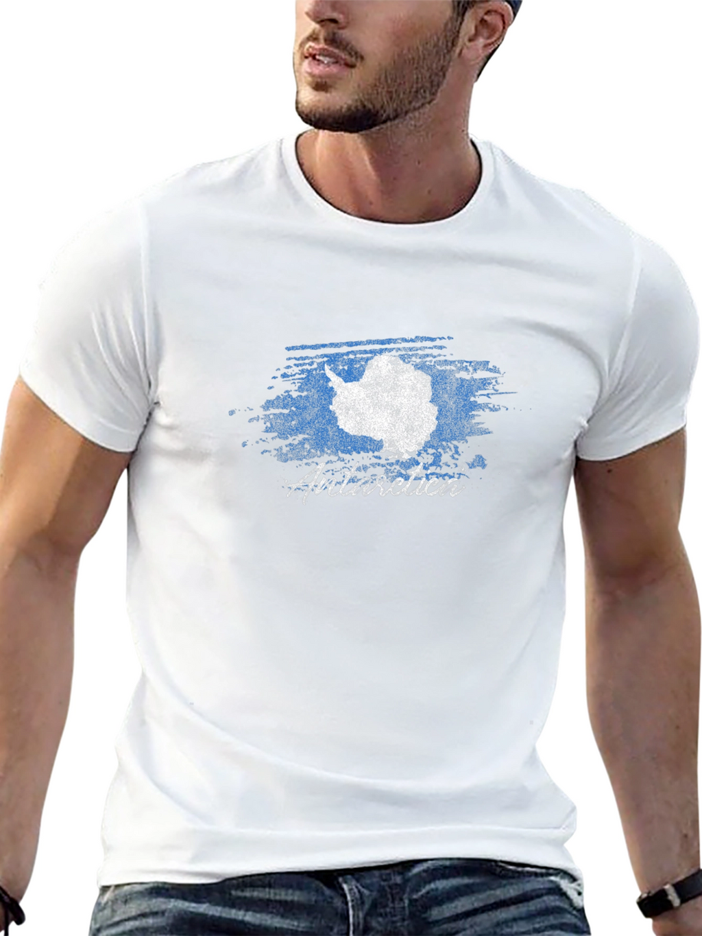 Antarctica Graphic Print T-Shirt - Black