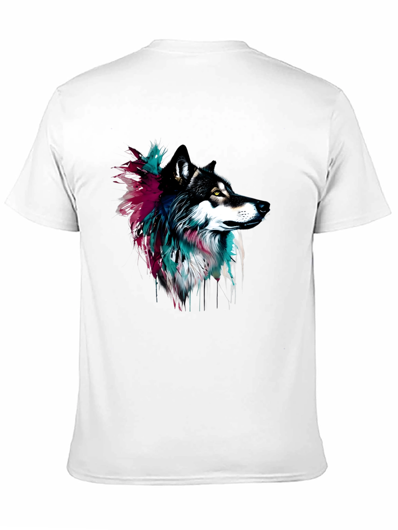 Wolf Graphic Tee - Black Cotton Blend - Artistic Design
